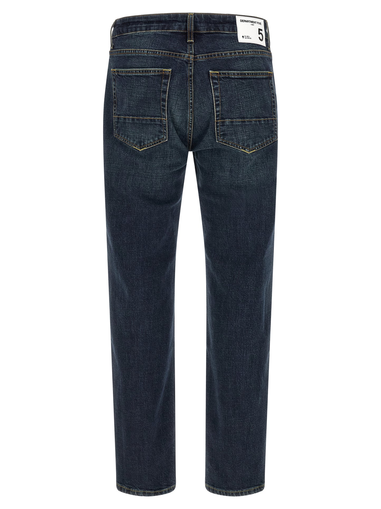 Blue Cotton Straight-Leg Jeans