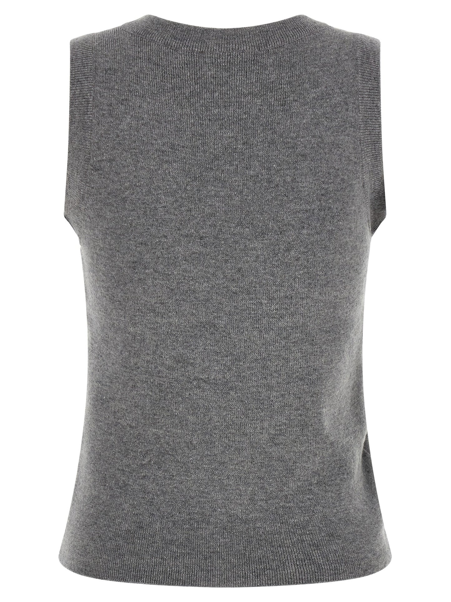 Gray Virgin Wool Sleeveles Sweater