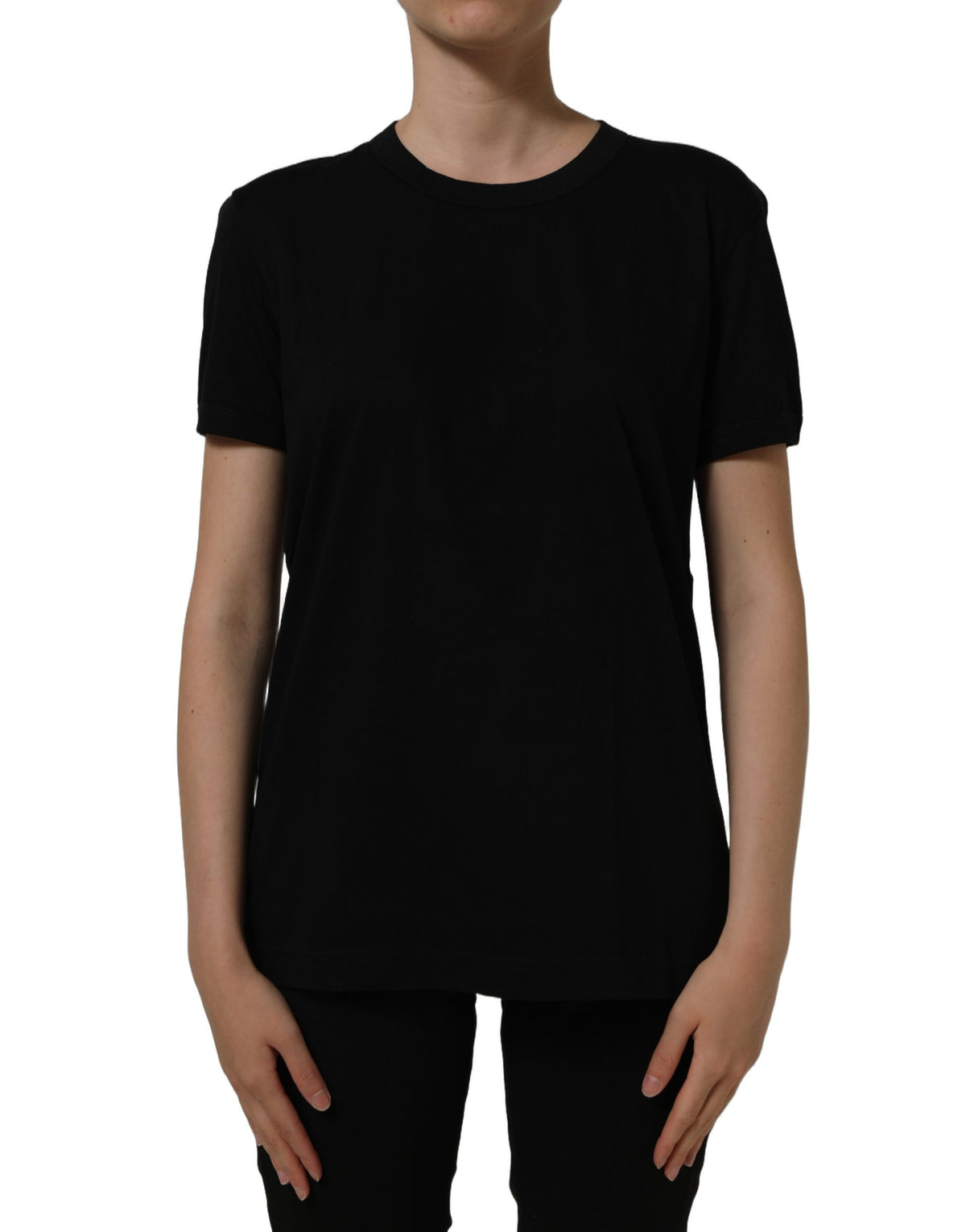 Dark Gray Cotton Crew Neck Short Sleeves T-shirt