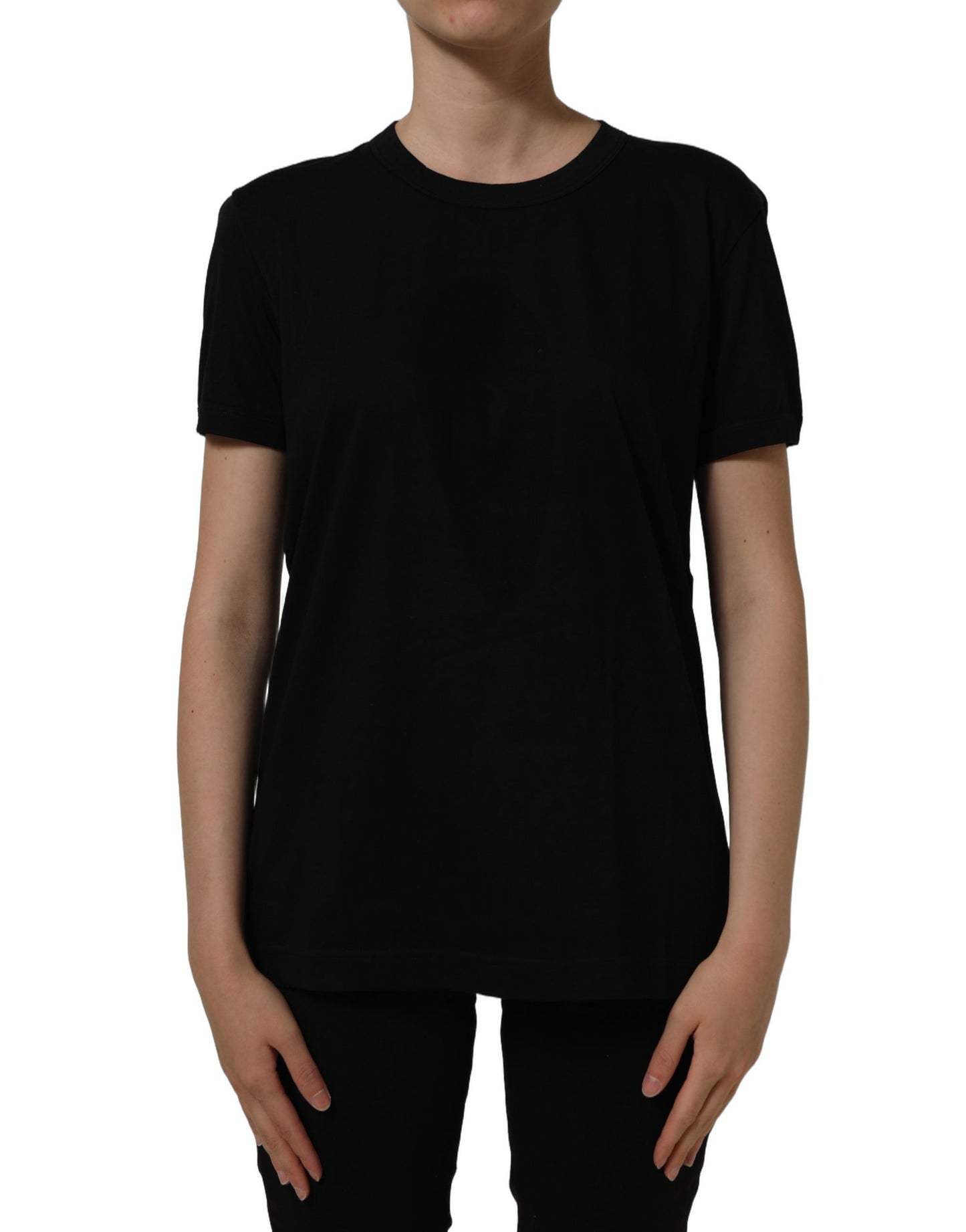Dark Gray Cotton Crew Neck Short Sleeves T-shirt