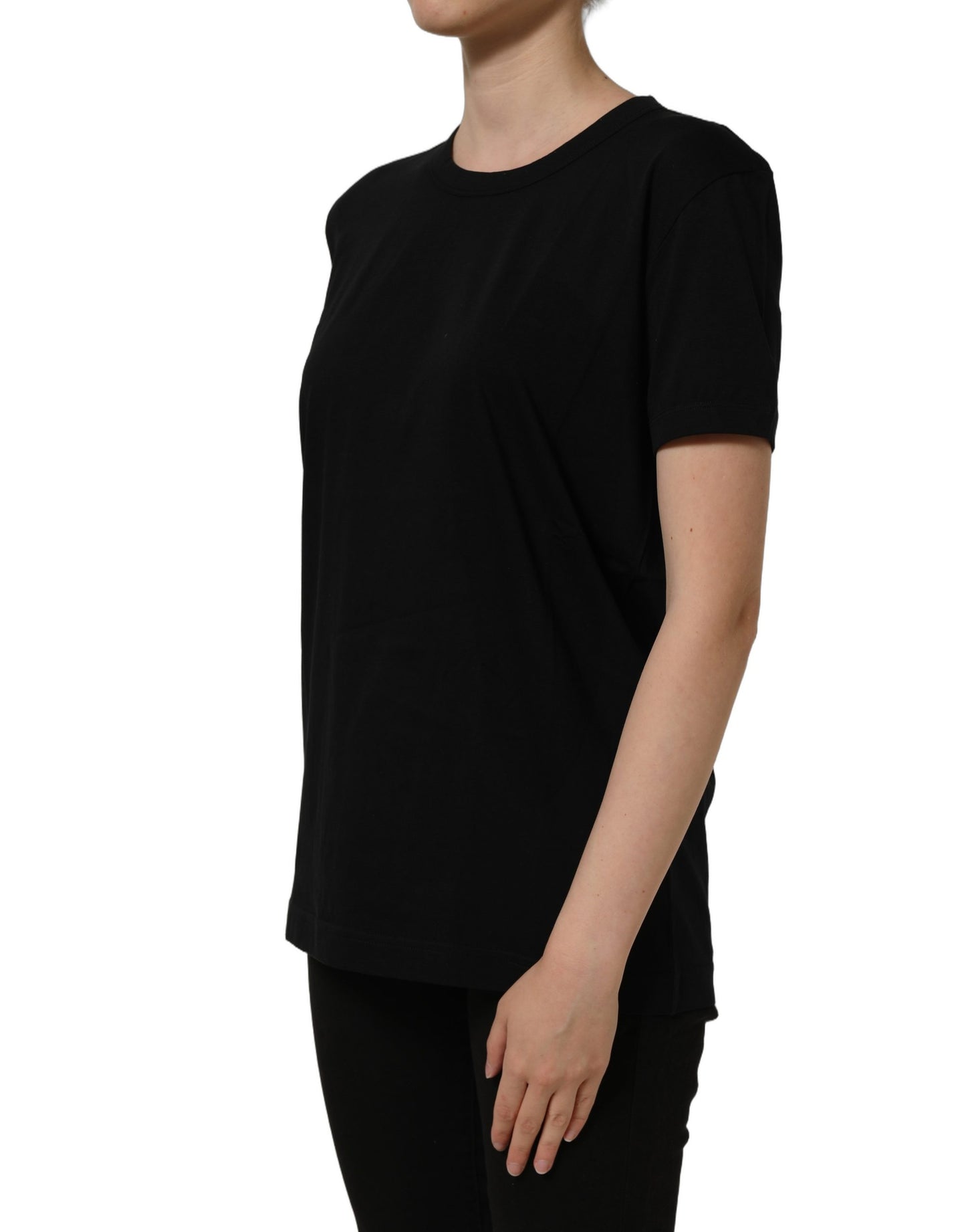 Dark Gray Cotton Crew Neck Short Sleeves T-shirt