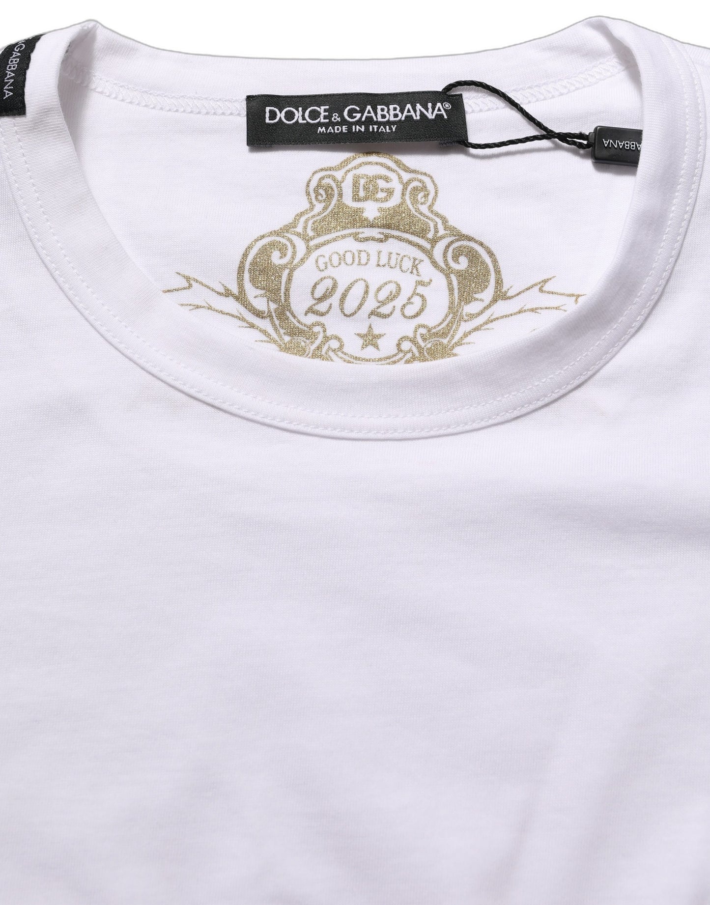 White Cotton Crew Neck Short Sleeves T-shirt