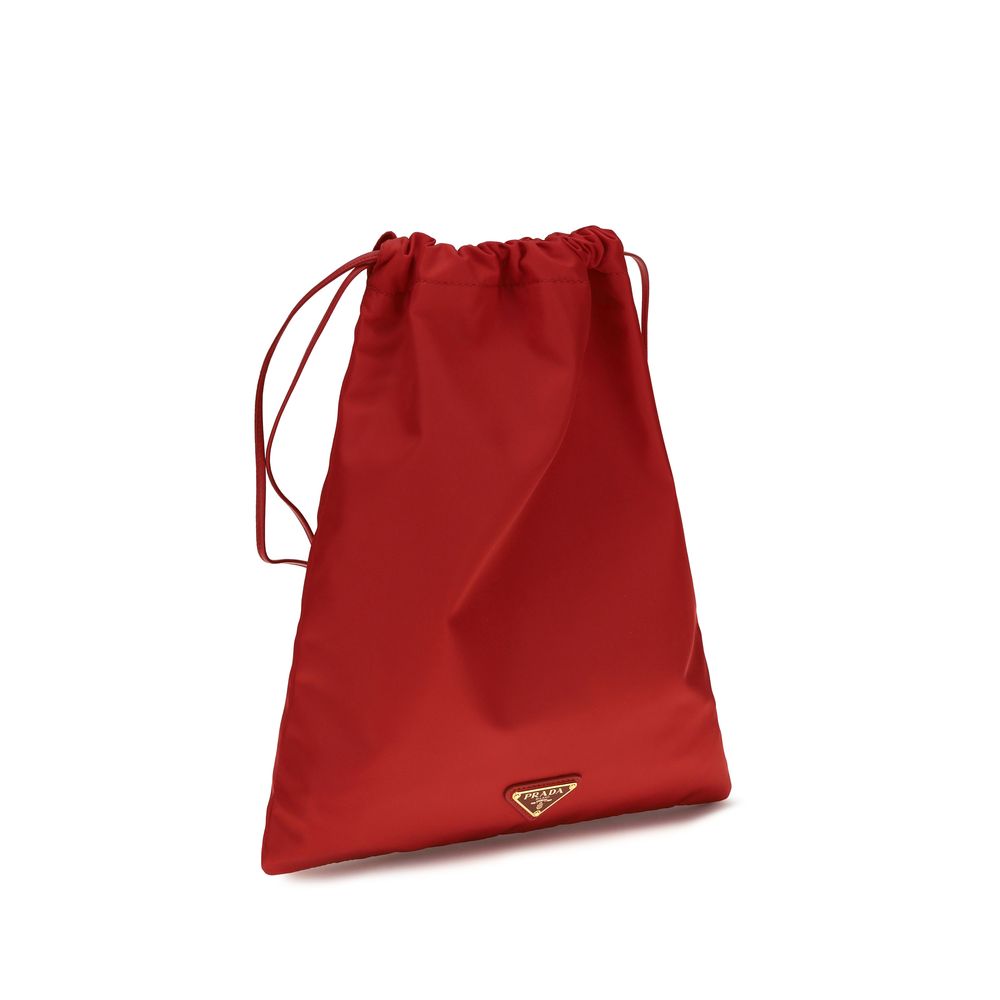 Red Polyamide Clutch Bag