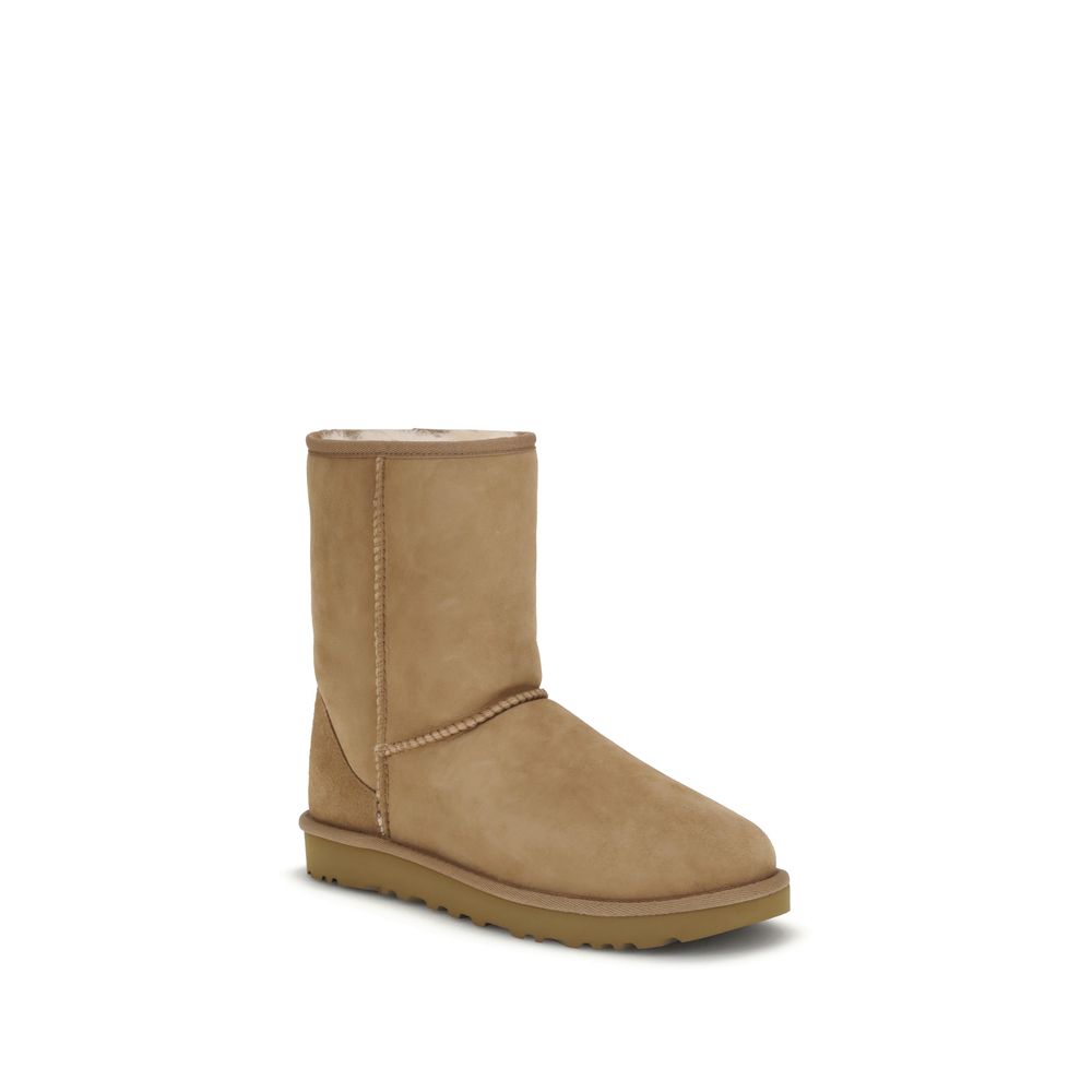 Beige Suede Leather Flat Boots