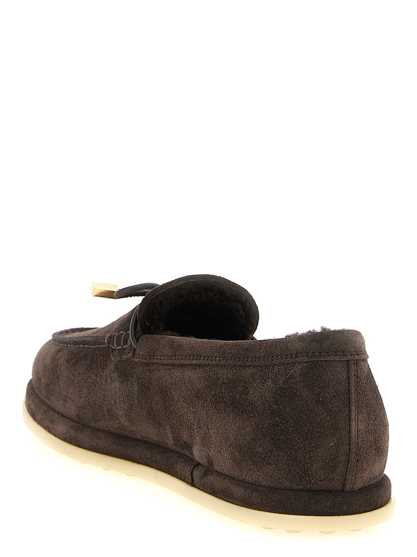 Brown Calfskin Slip-On Loafers