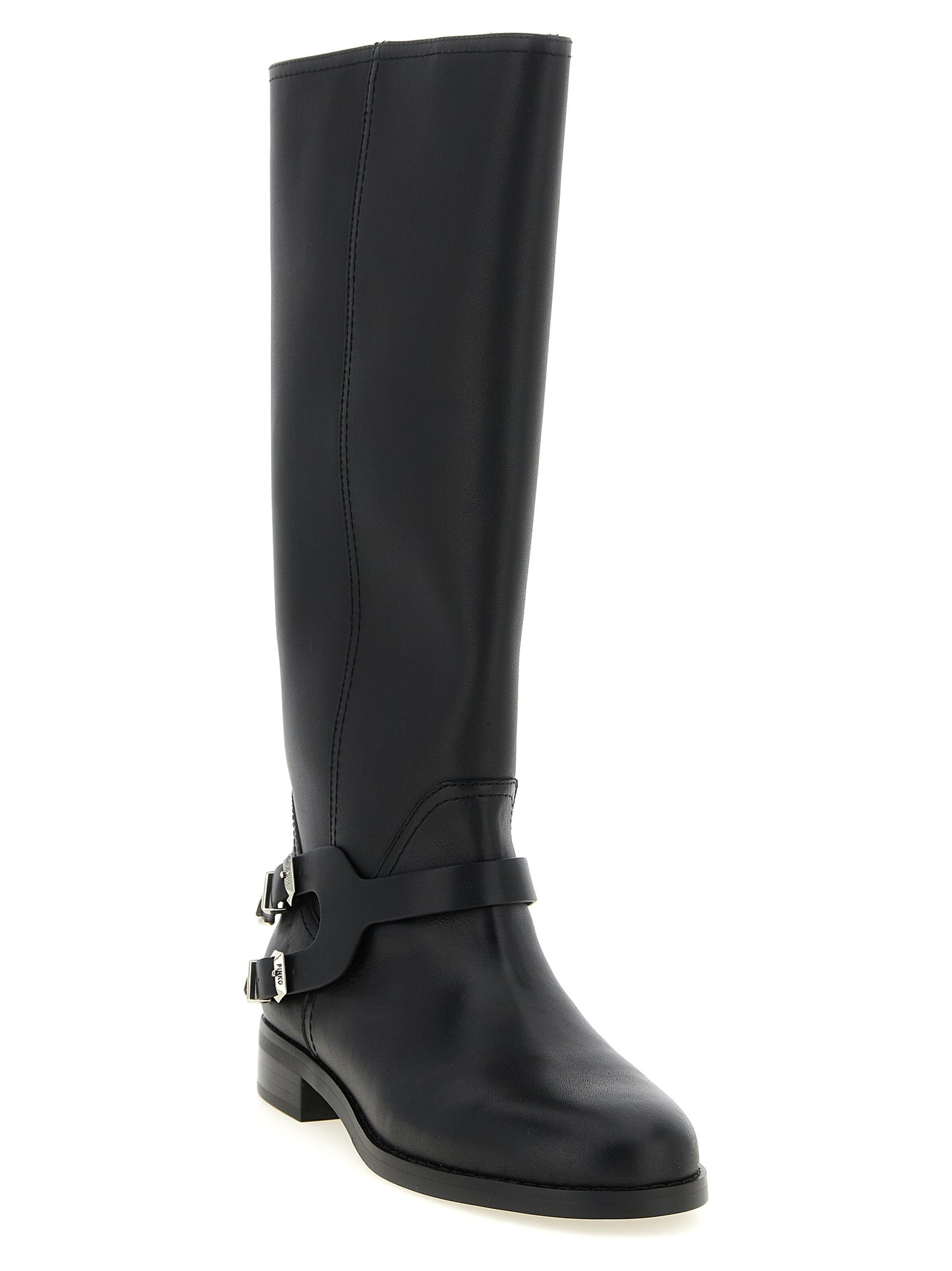 Black Cowhide Over The Knee