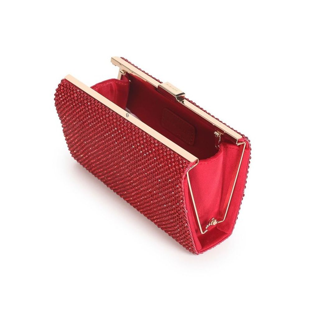Red Polyester Crossbody Bag