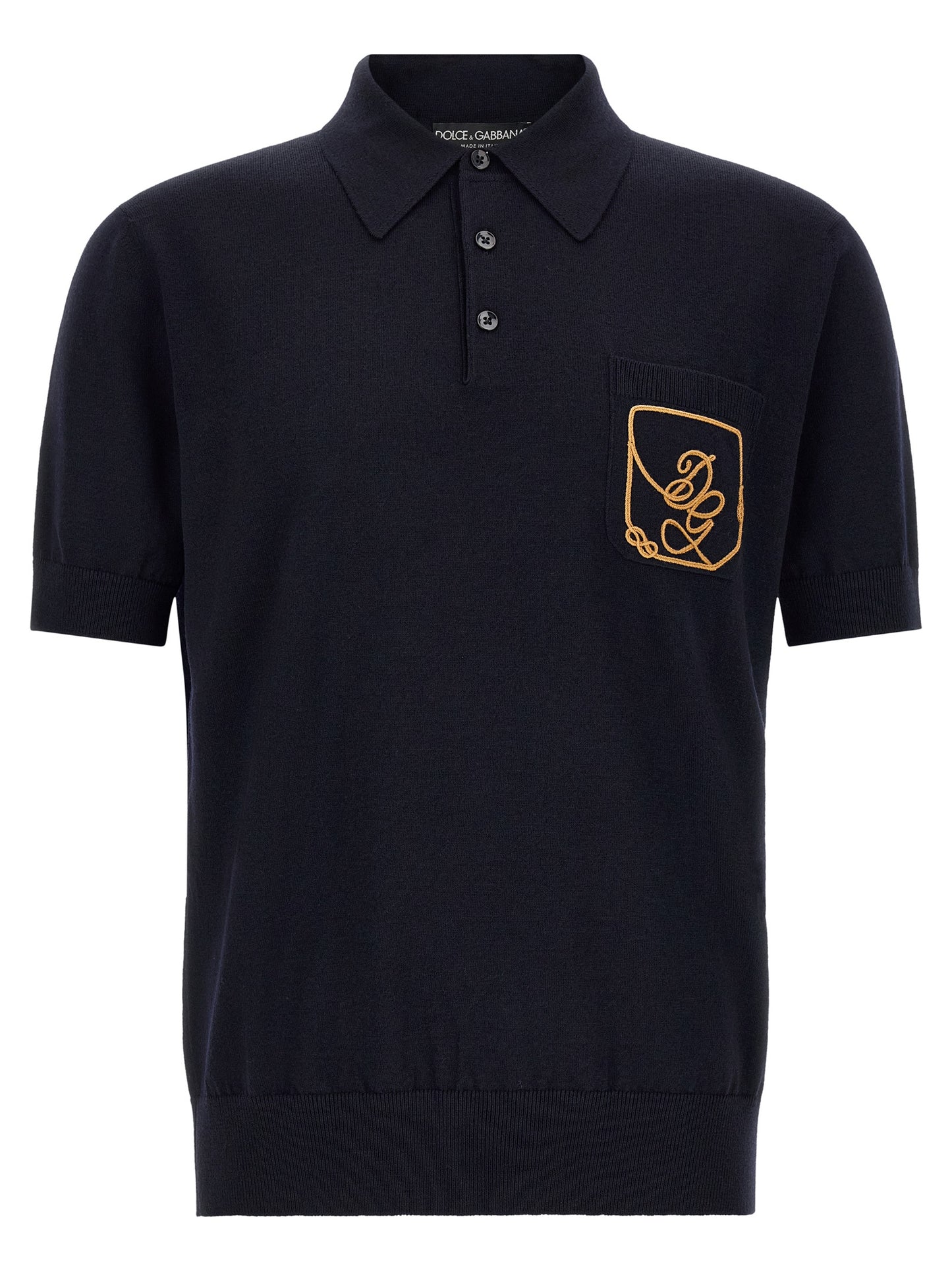 Blue Virgin Wool Polo Shirt
