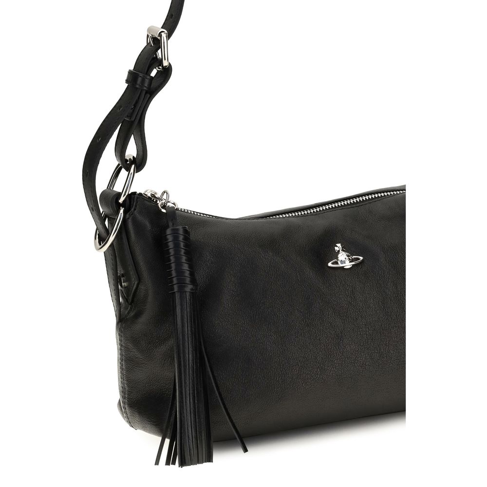 Black Lambskin Shoulder Bag