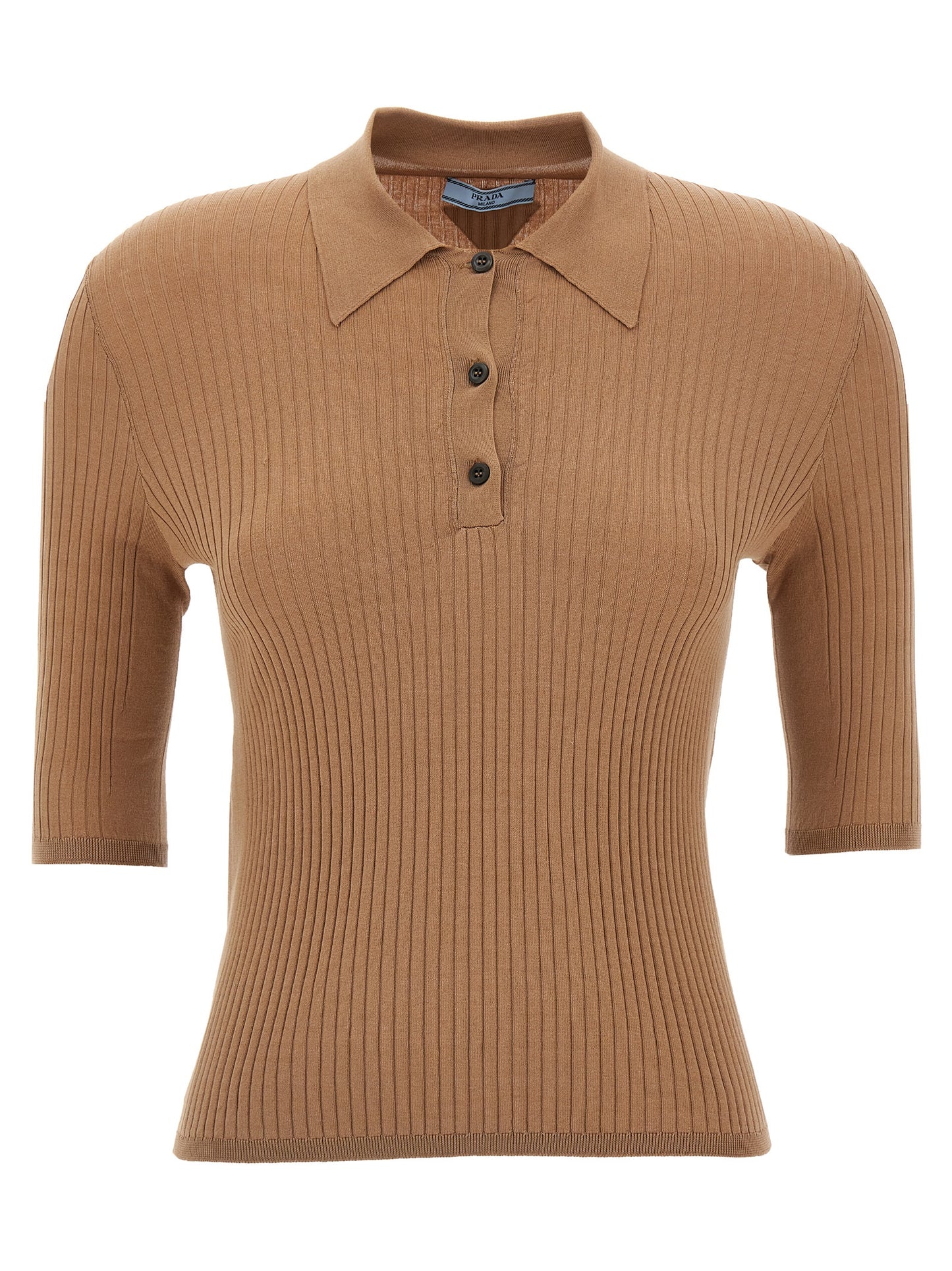Beige Cotton Polo Shirt