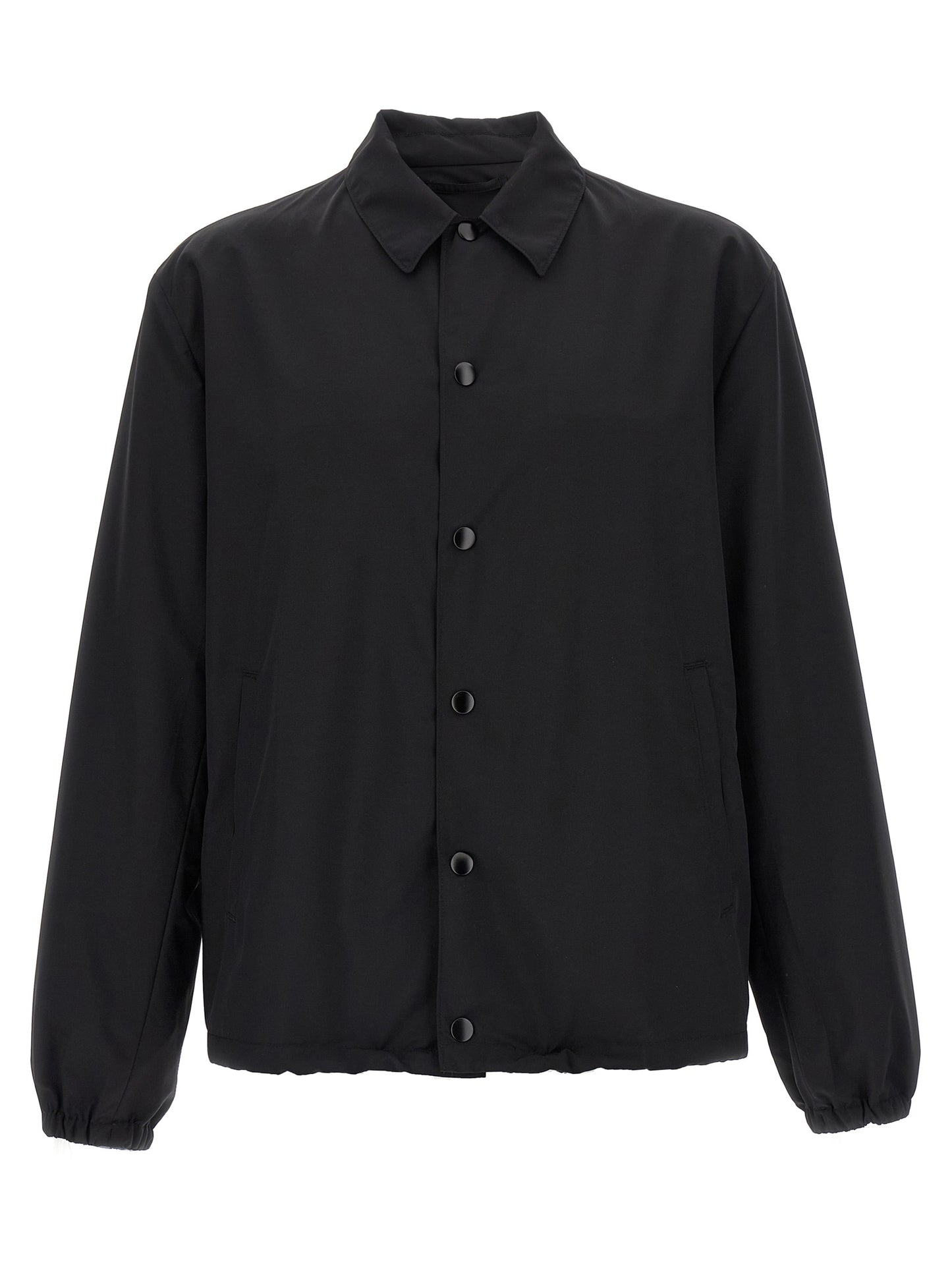 Black Virgin Wool Full-Length Jacket