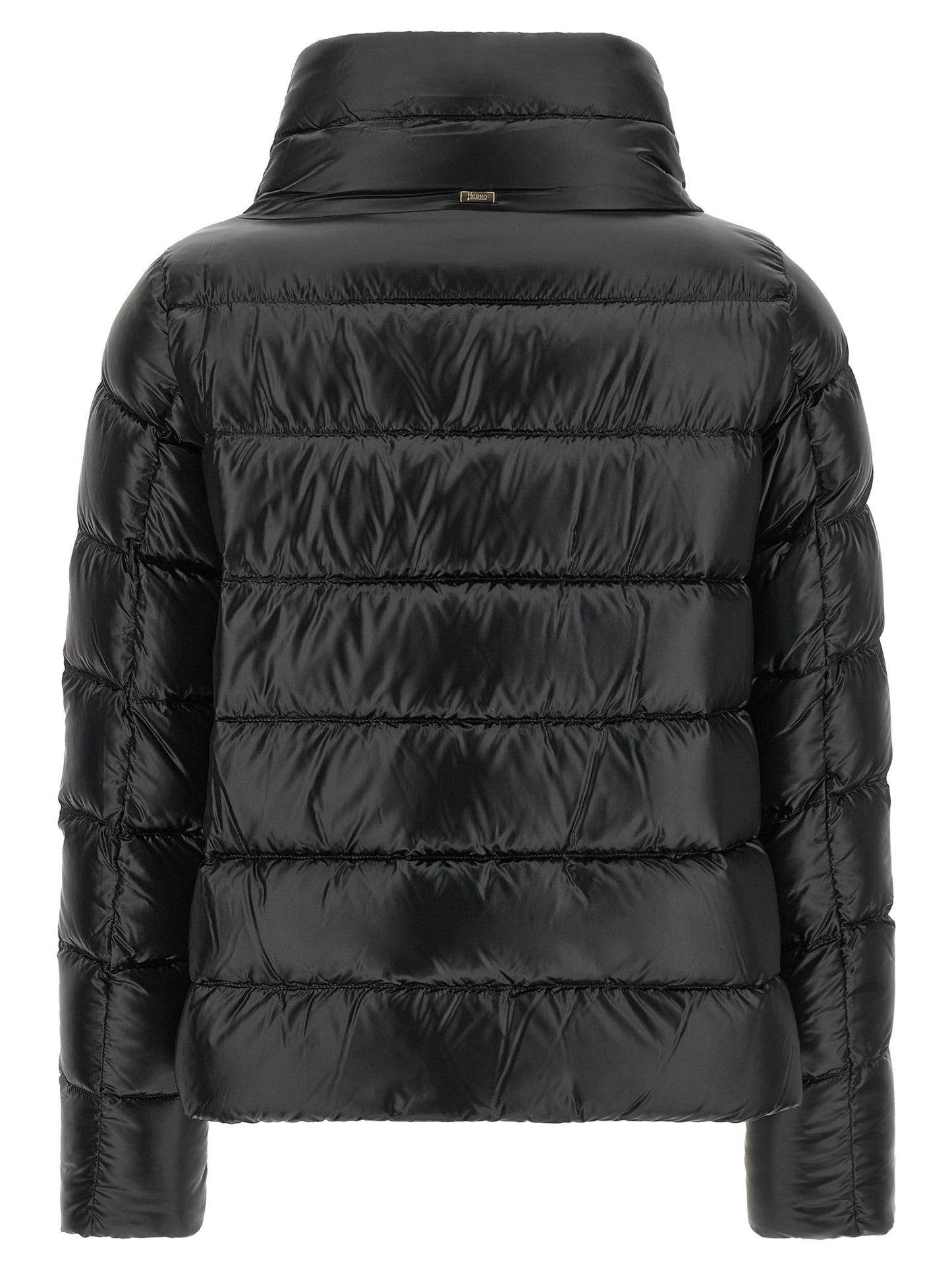 Black Polyamide Full-Length Jacket