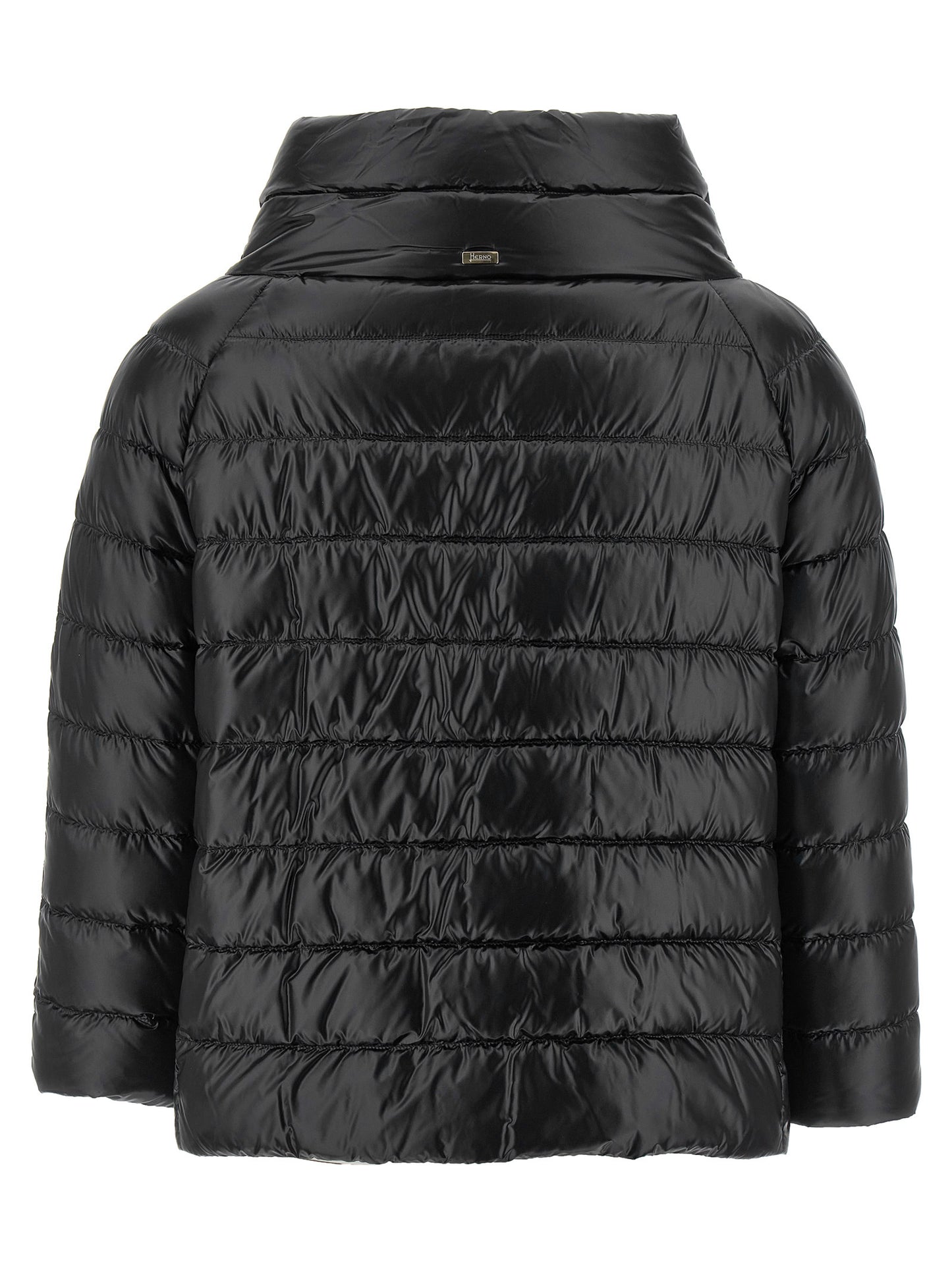 Black Polyamide Full-Length Jacket