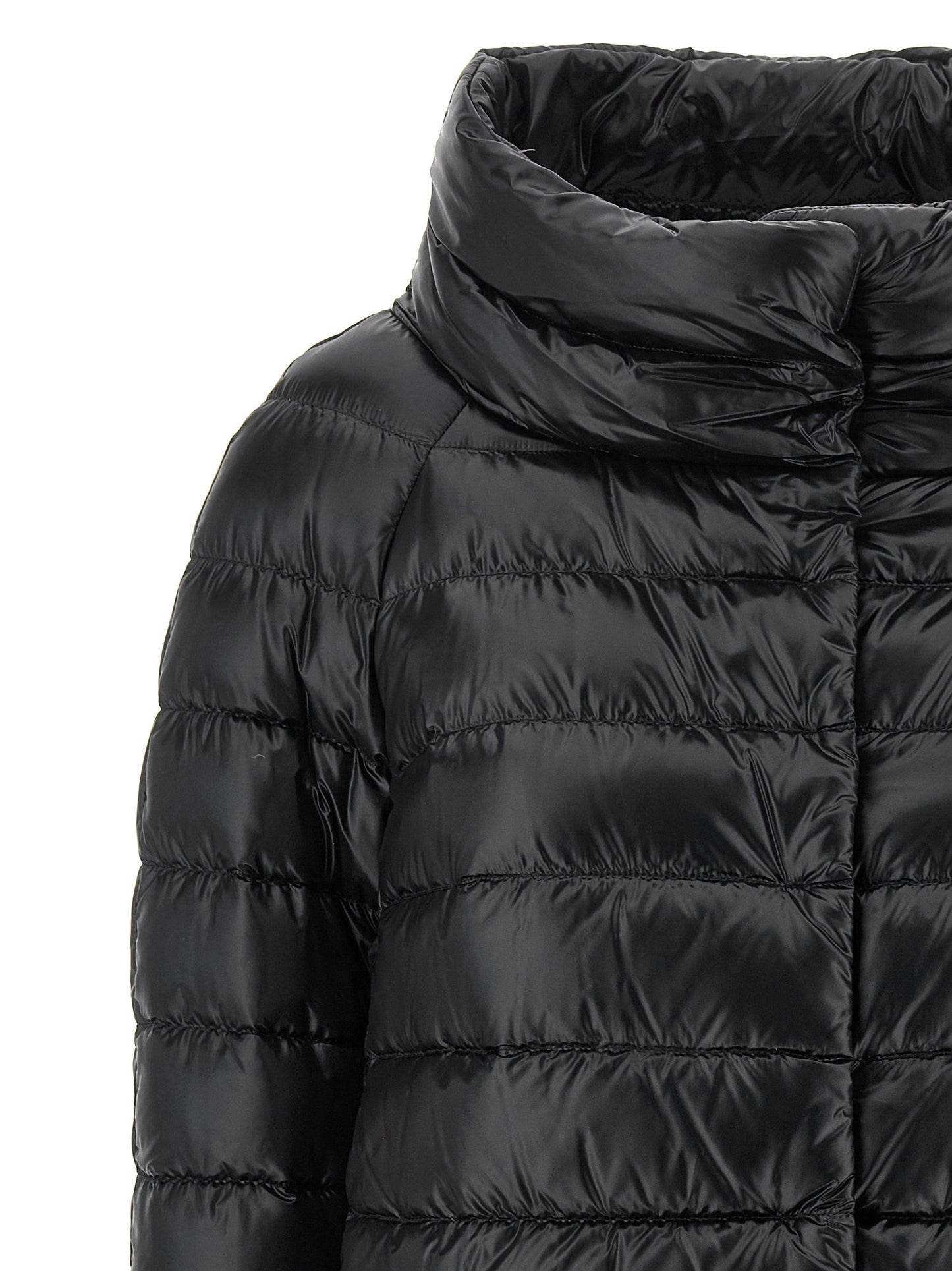 Black Polyamide Full-Length Jacket