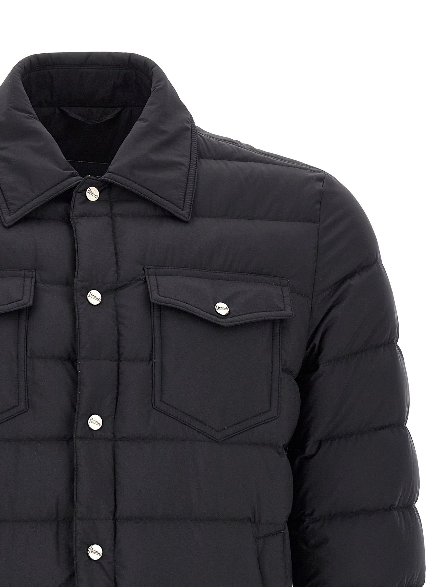 Black Polyamide Full-Length Jacket