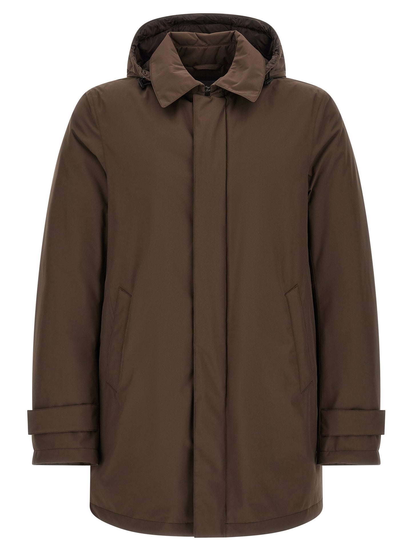 Brown Polyester Parka