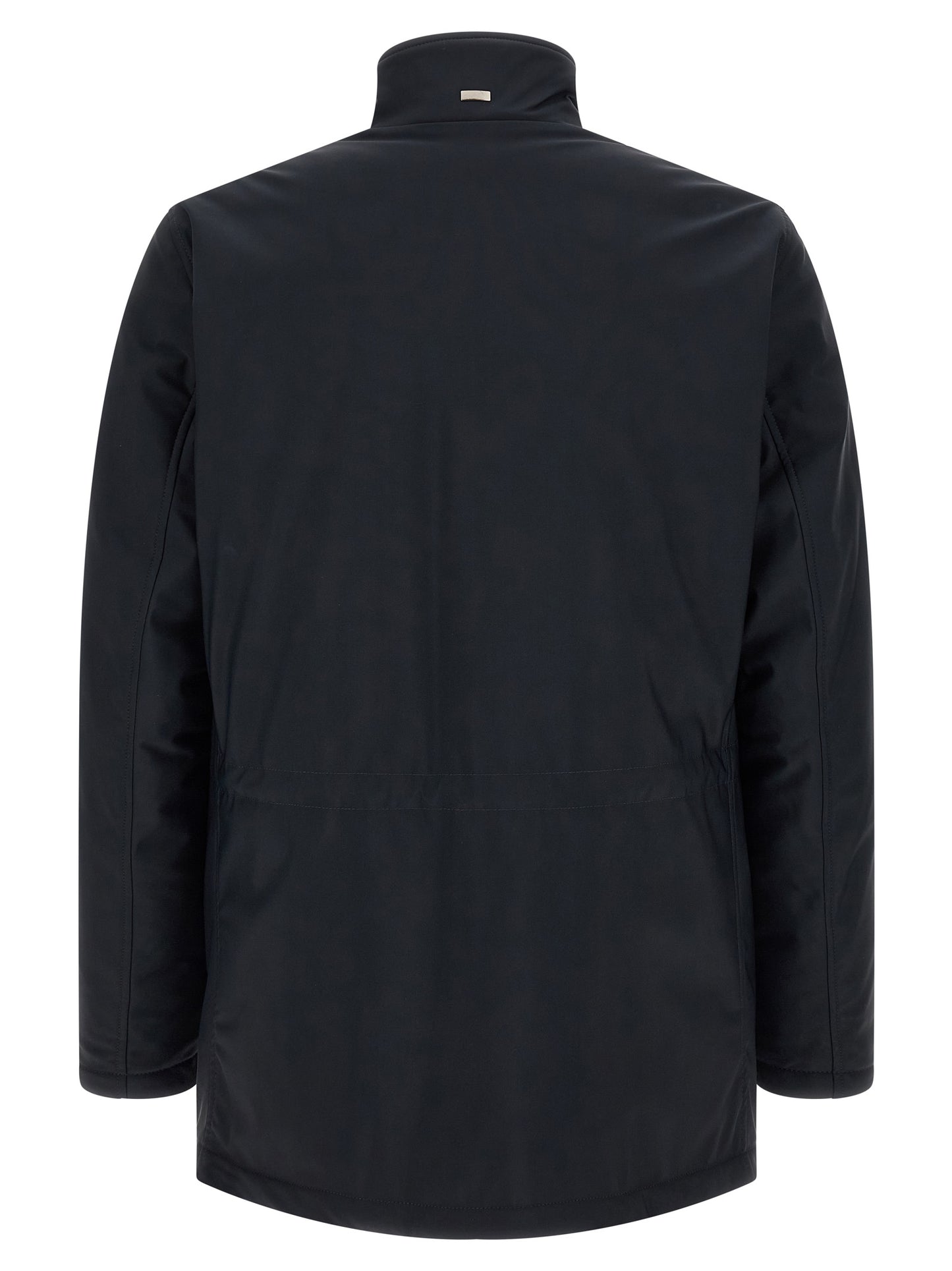 Blue Polyamide Full-Length Jacket