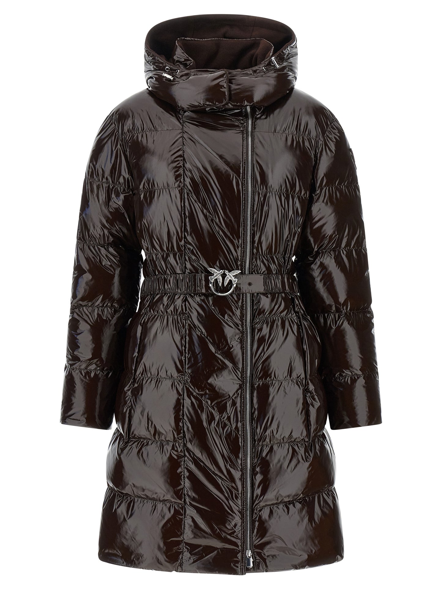 Brown Polyamide Full-Length Jacket