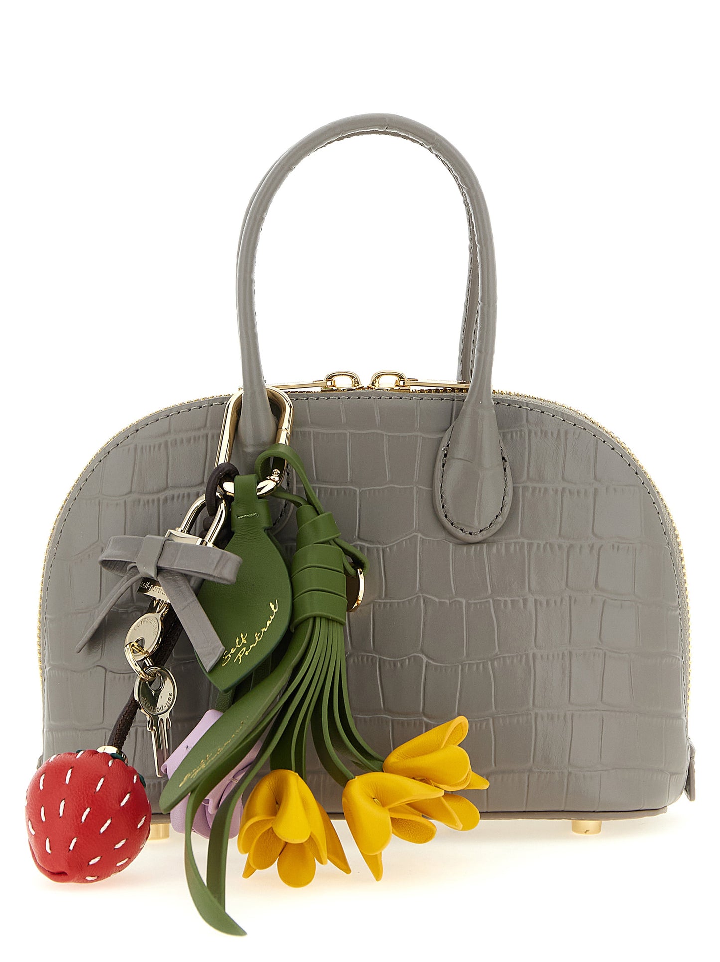 Gray Cowhide Handbag