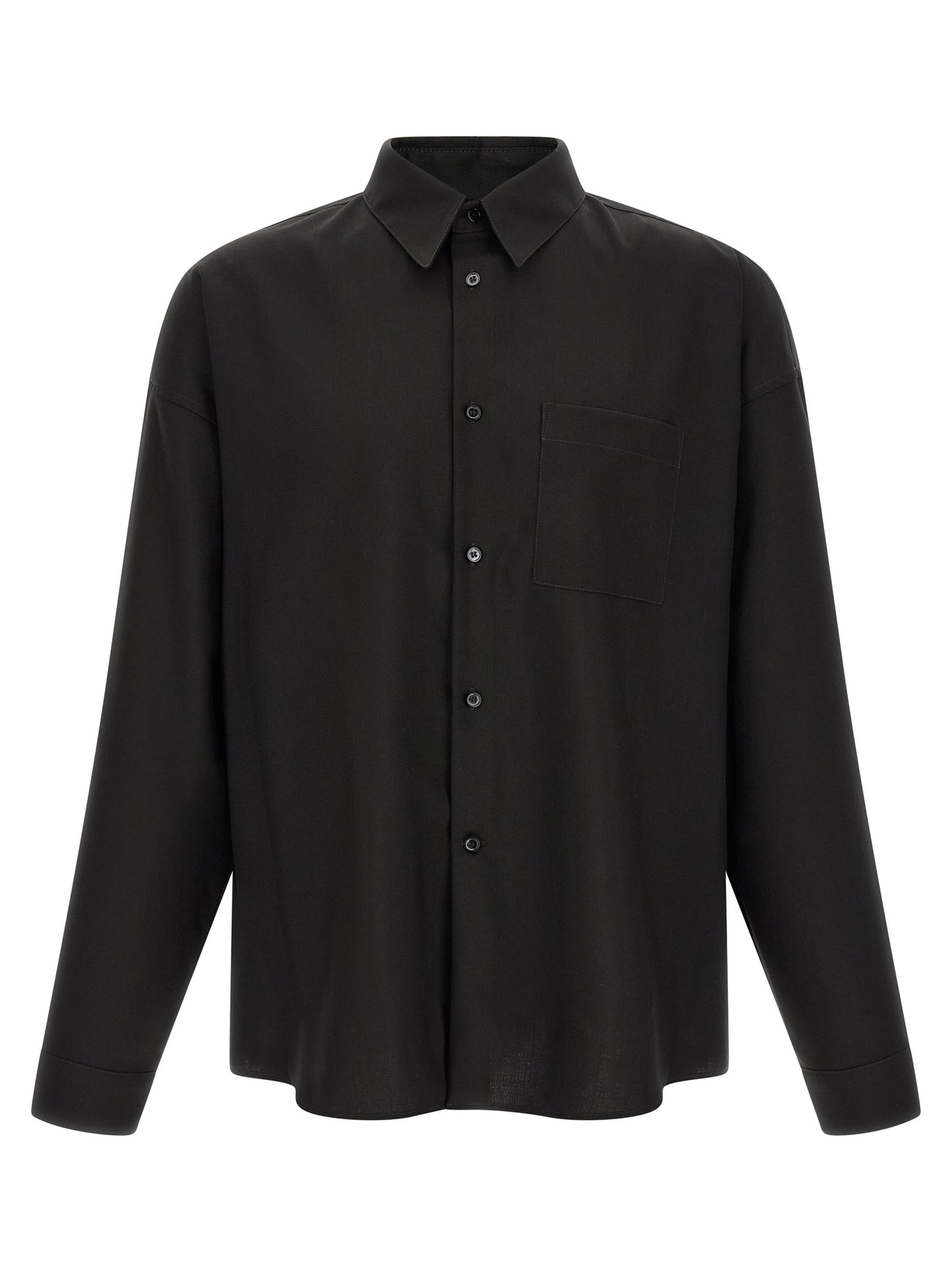 Black Virgin Wool Blouse