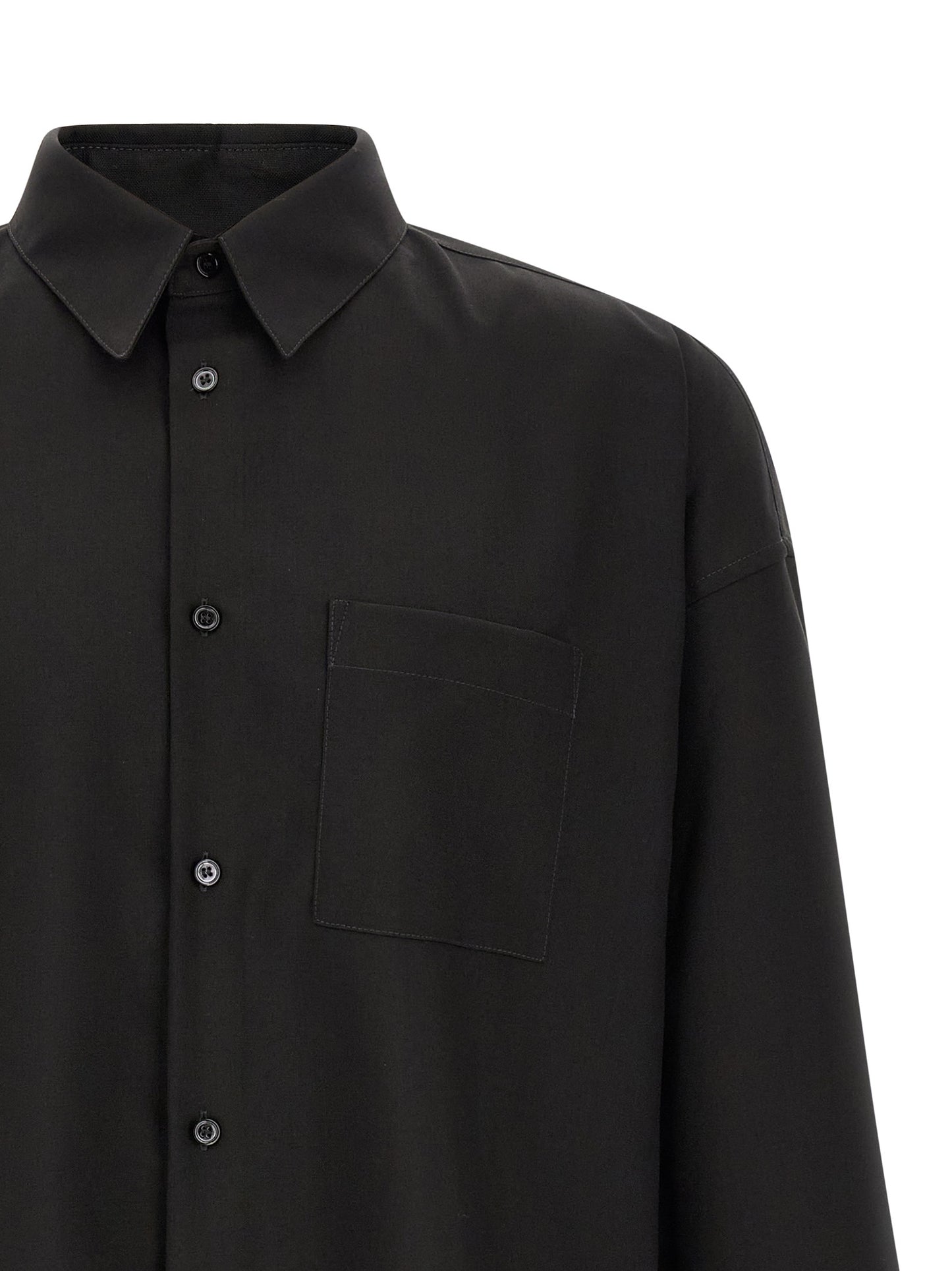 Black Virgin Wool Blouse