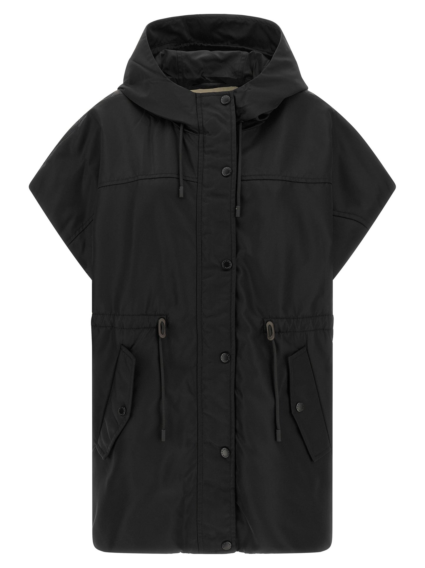 Black Polyamide Sleeveless Jacket