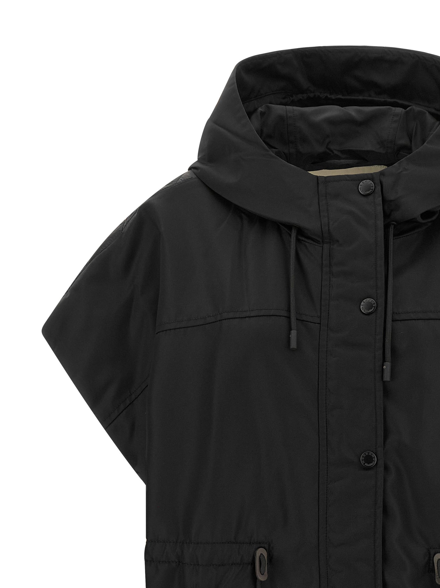Black Polyamide Sleeveless Jacket