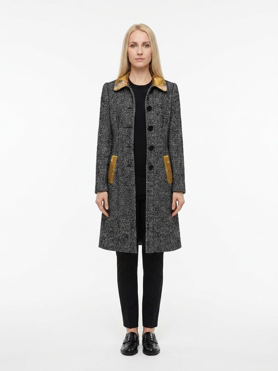 Gray Elastane Coat