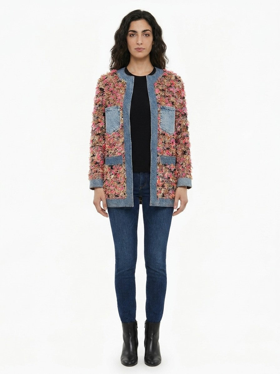 Multicolor Polyester Denim Jacket