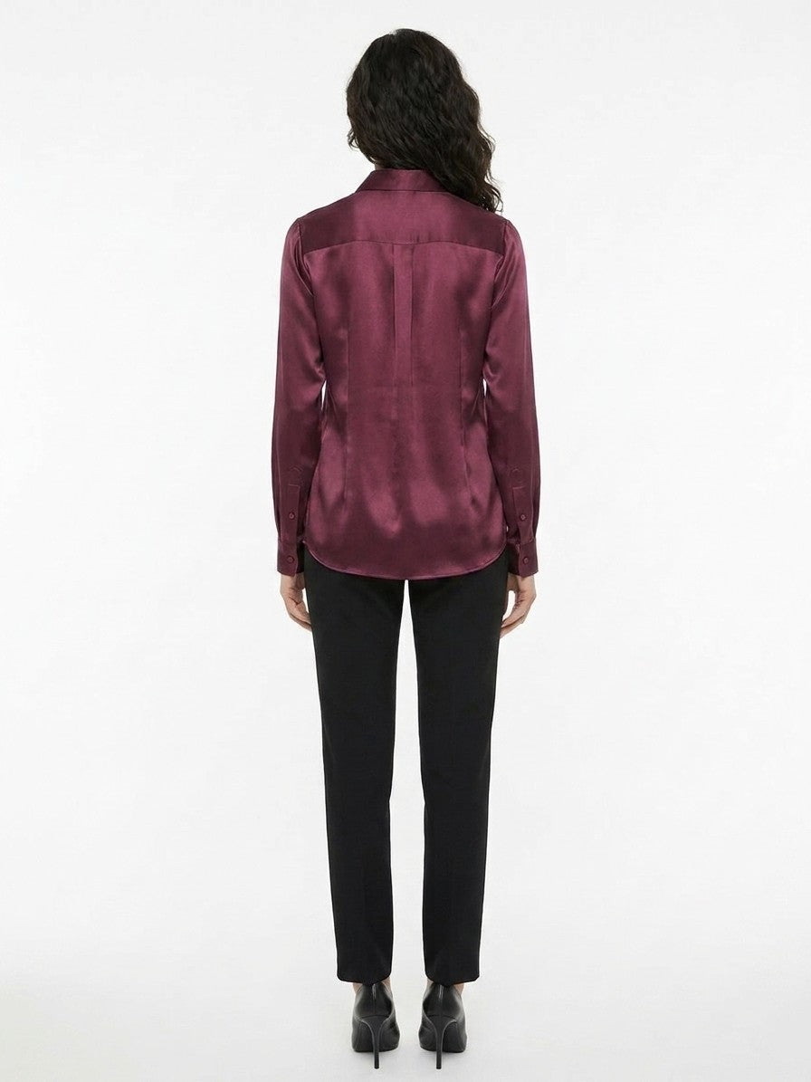 Burgundy Silk Shirt