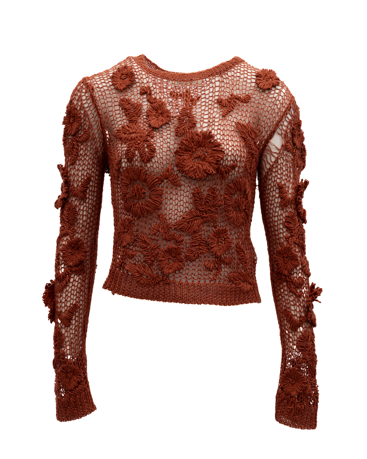 Rust Crochet Floral Top