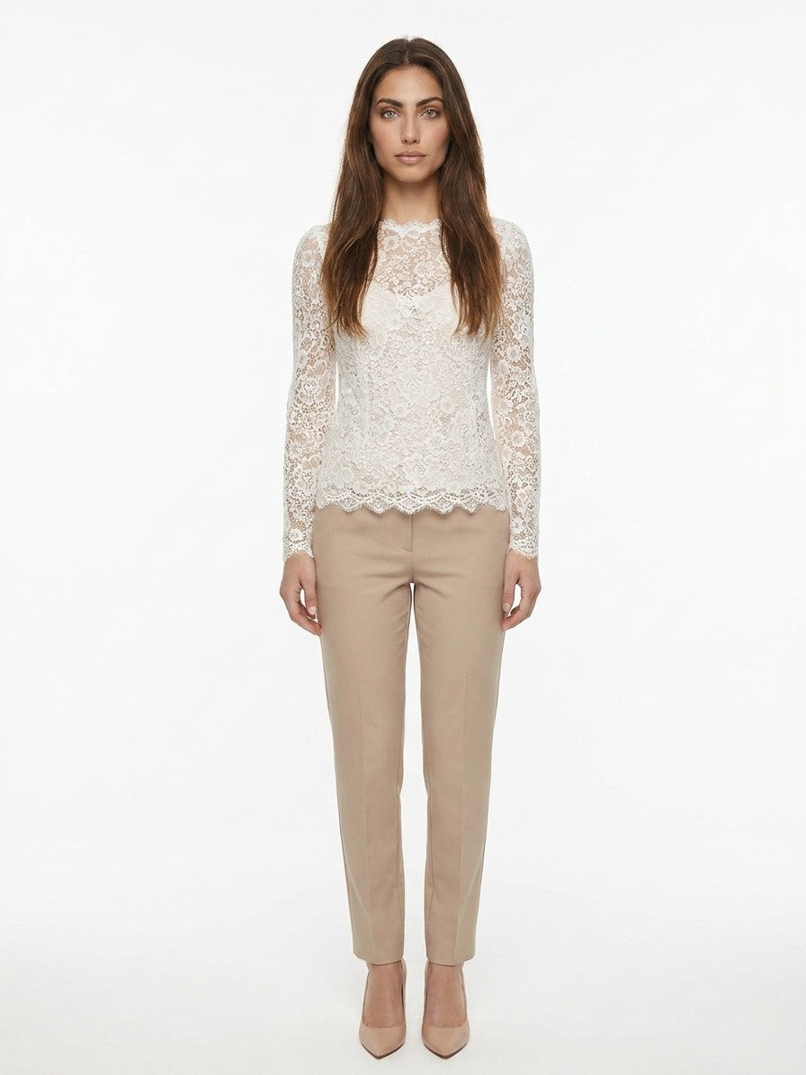 Cream Cotton T-Shirt