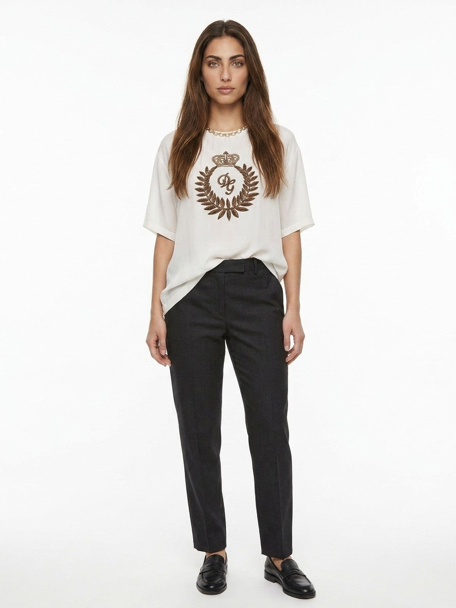 White Silk T-Shirt