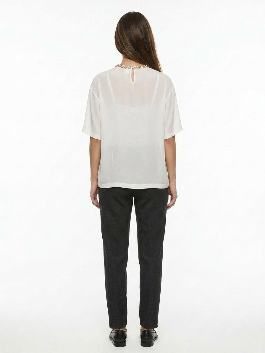 White Silk T-Shirt