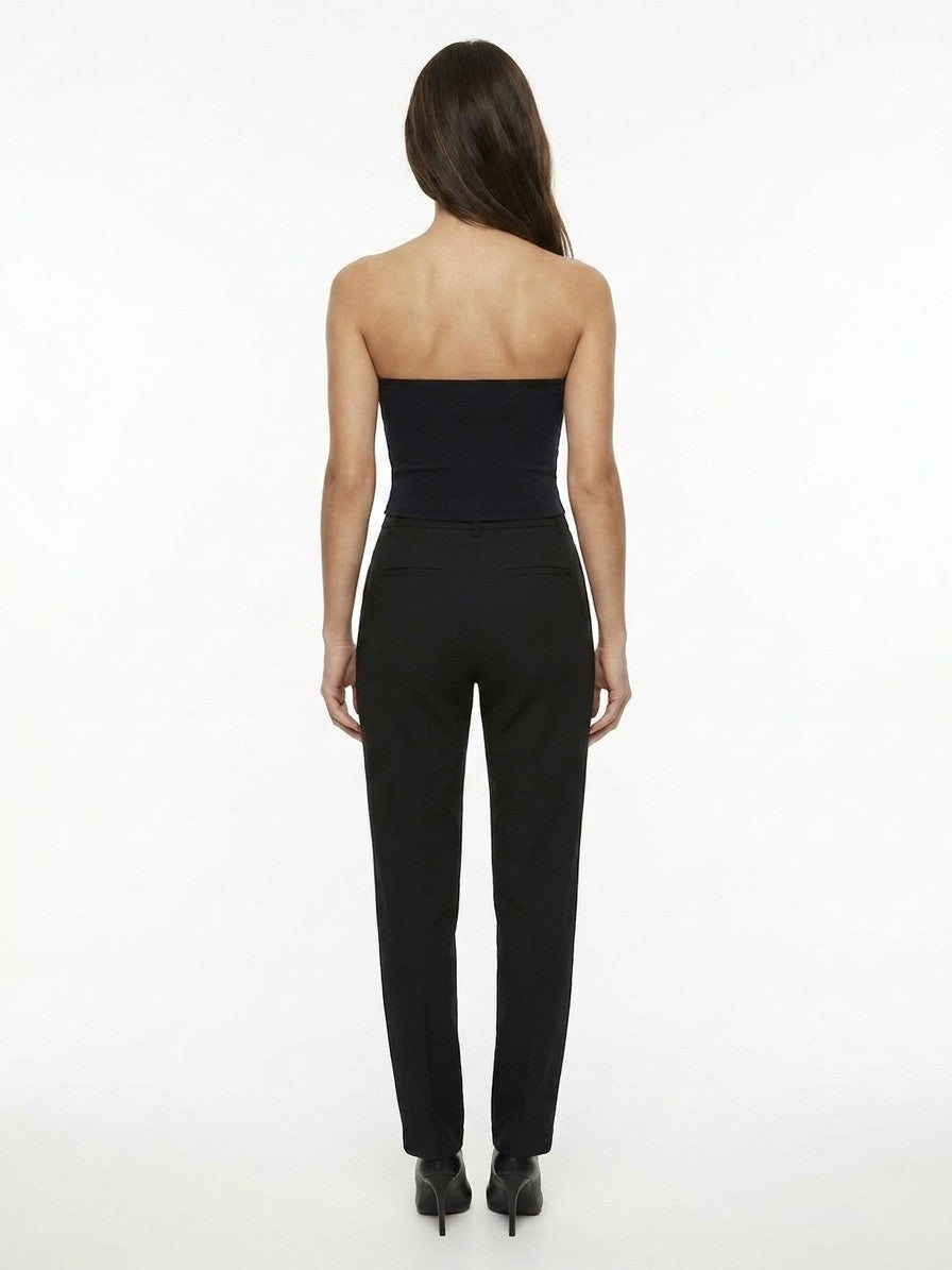 Black Cotton Sleeveles T-Shirt