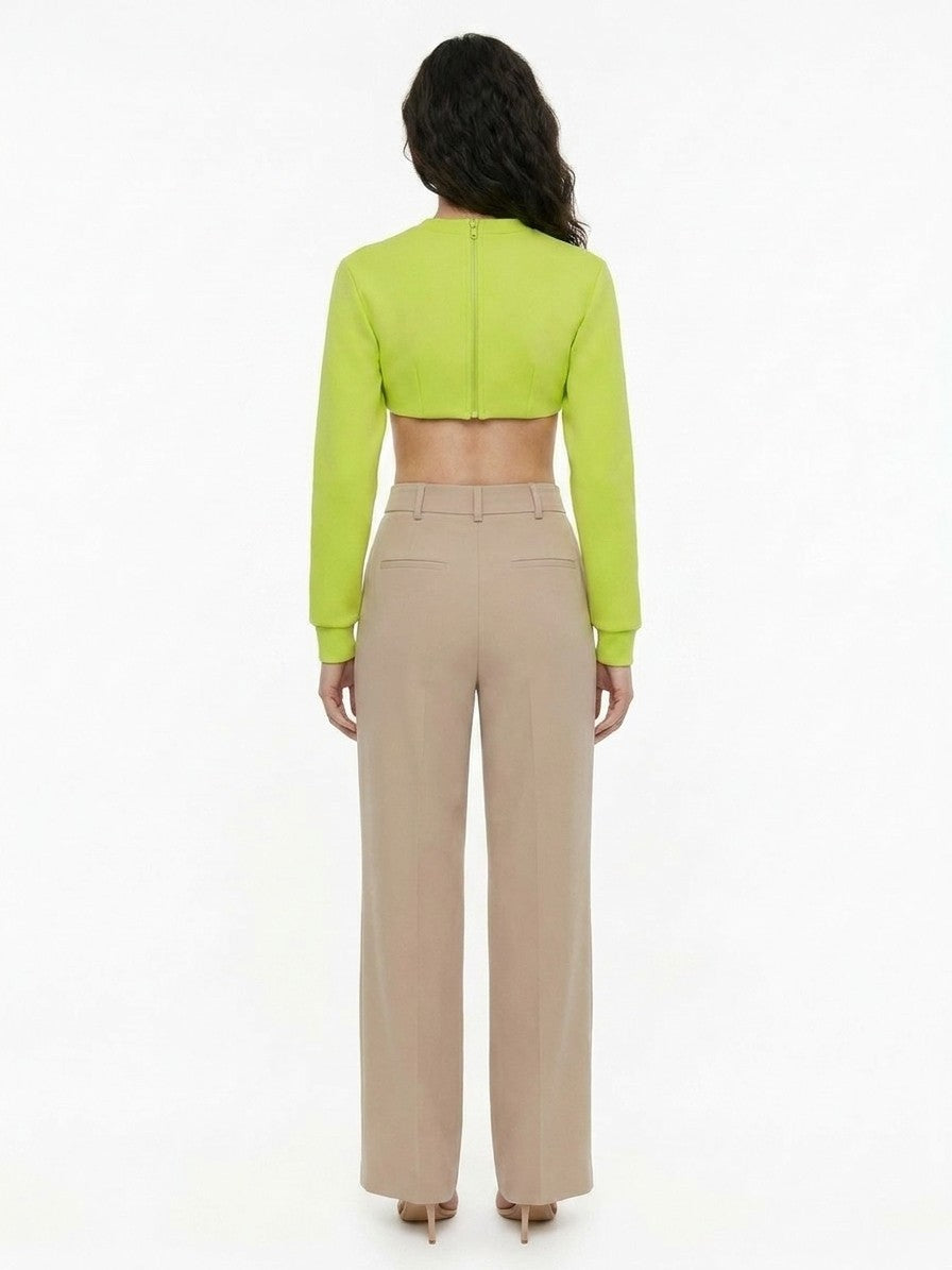 Yellow Elastane Long Sleeve T-Shirt
