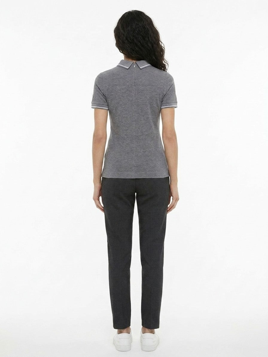 Gray Cotton Polo Shirt