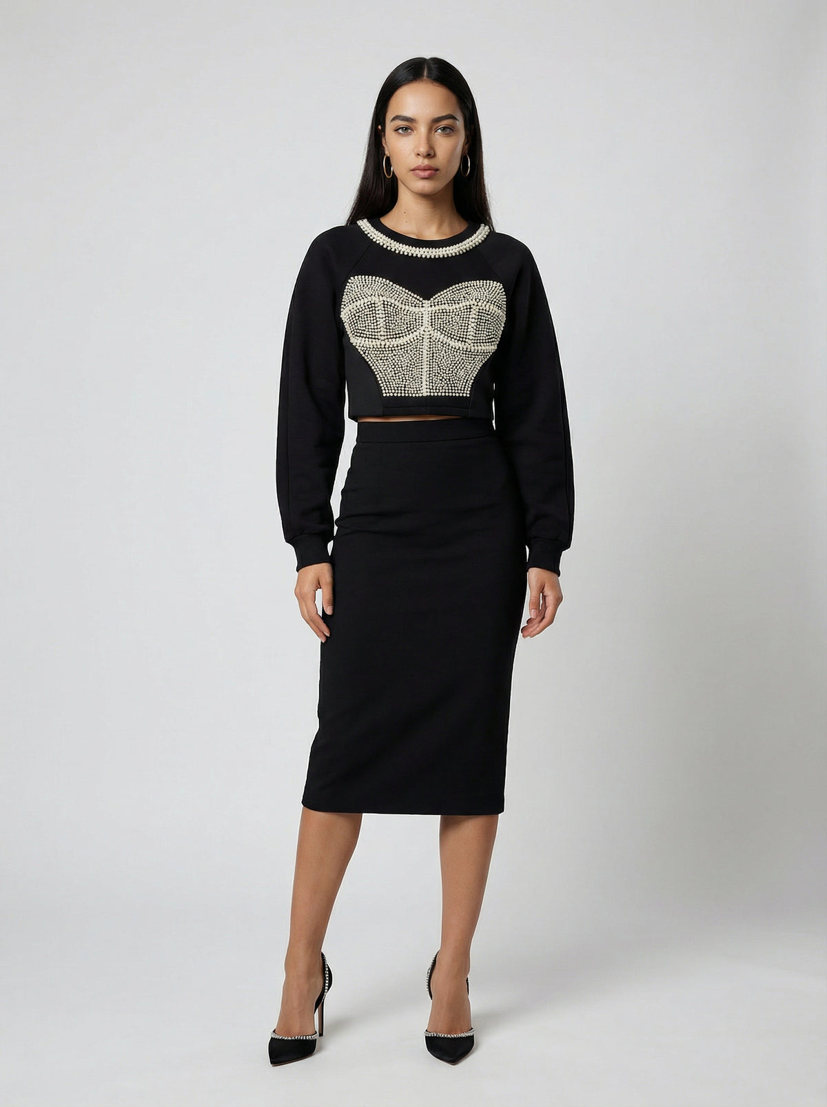 Black Cotton Sweatshirt