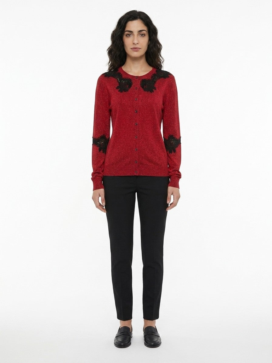 Red Cotton Cardigan
