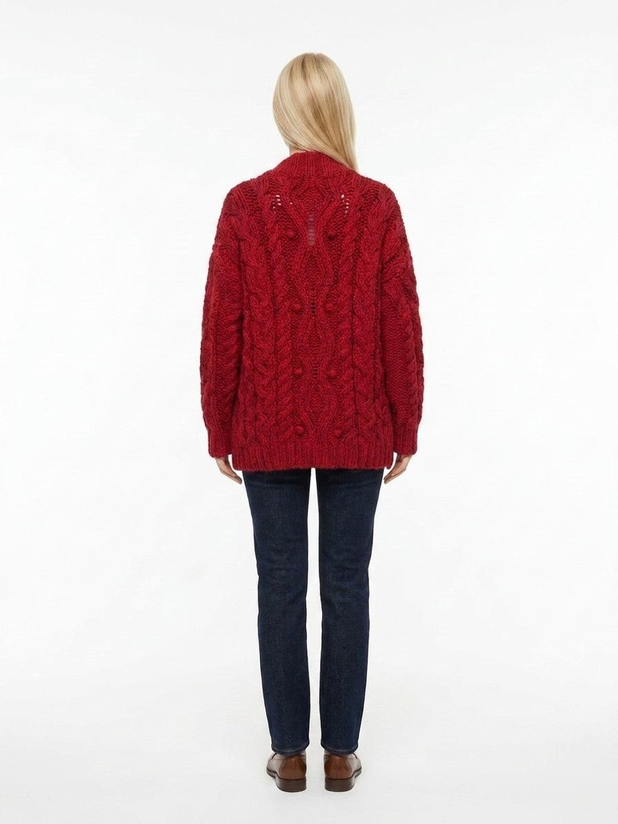 Bordeaux Virgin Wool Cardigan
