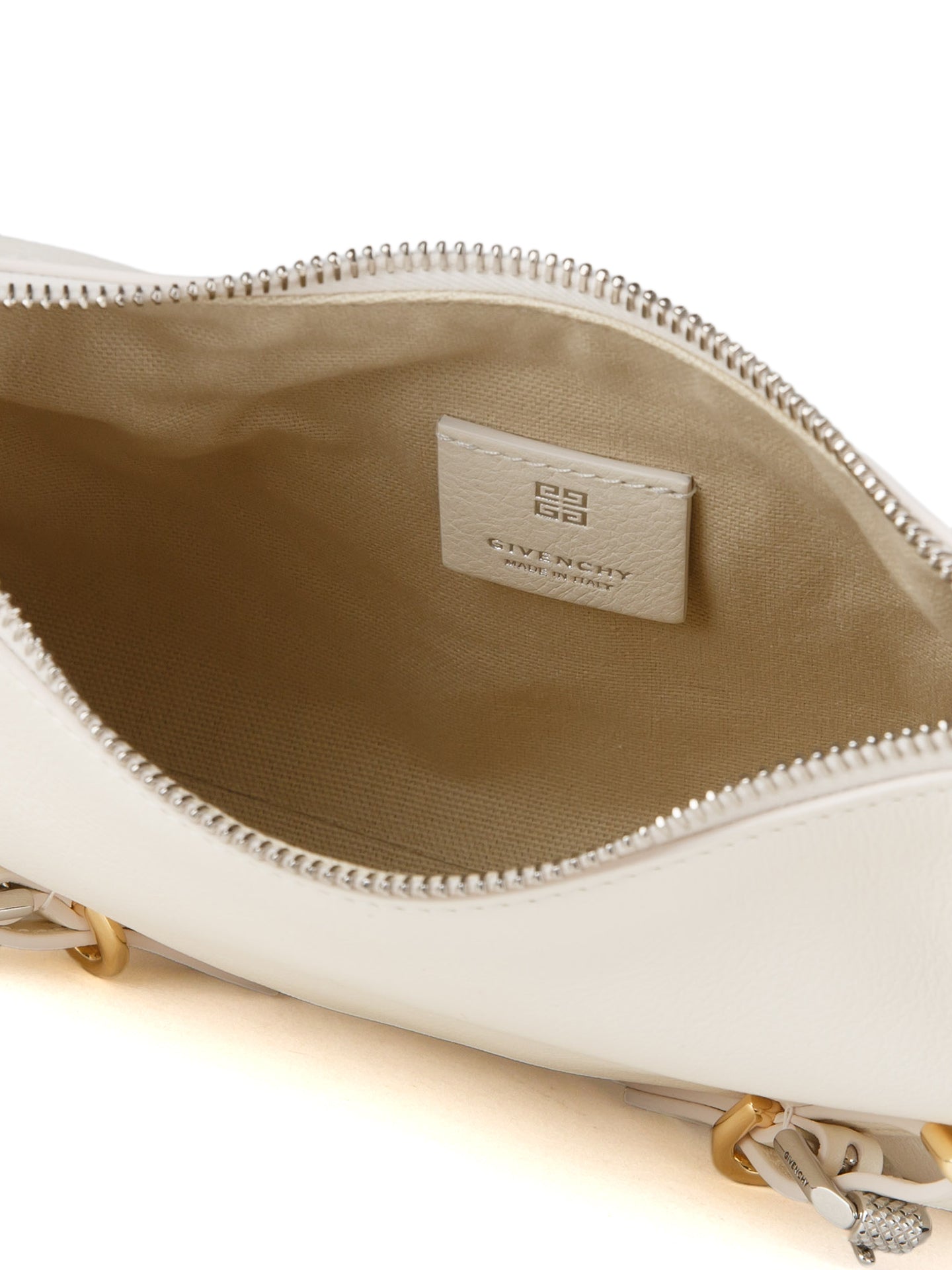 Beige Calfskin Shoulder Bag