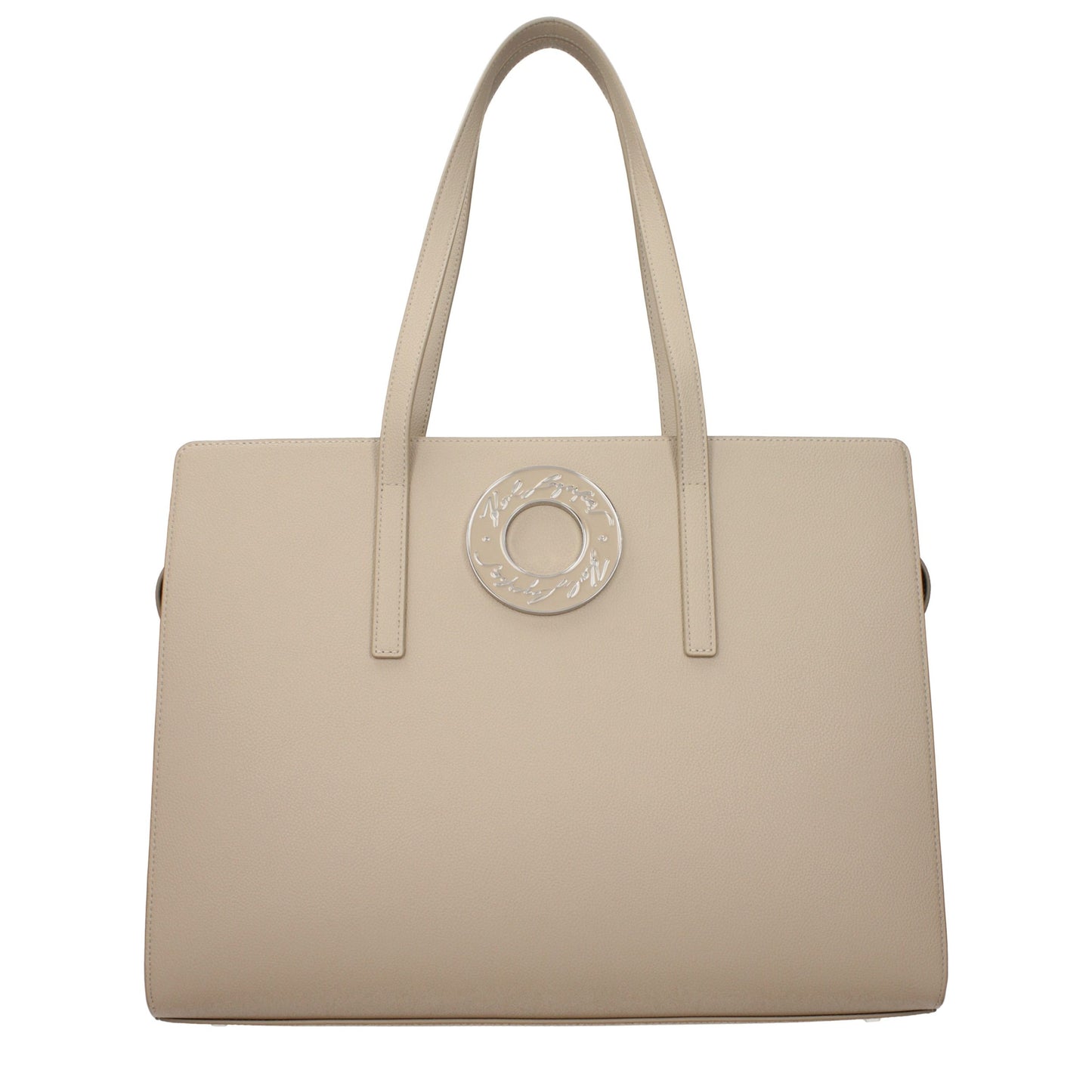 Beige Leather Shoulder Bag