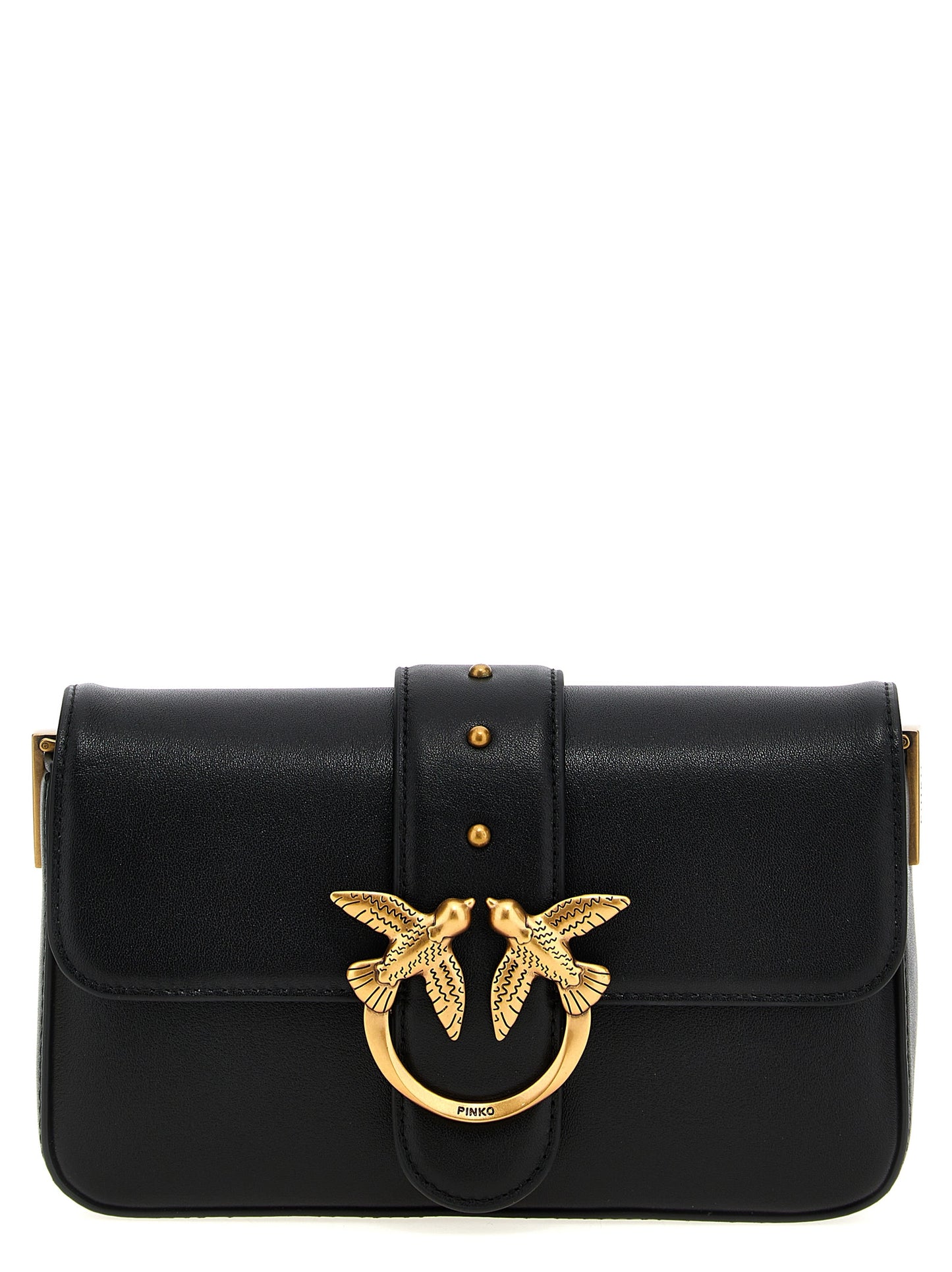 Black Calfskin Shoulder Bag