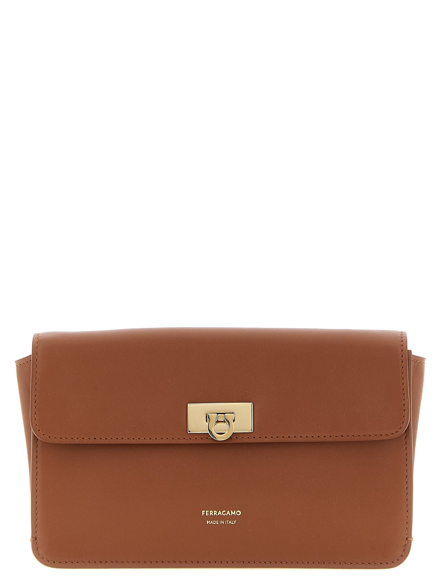 Brown Calfskin Clutch Bag