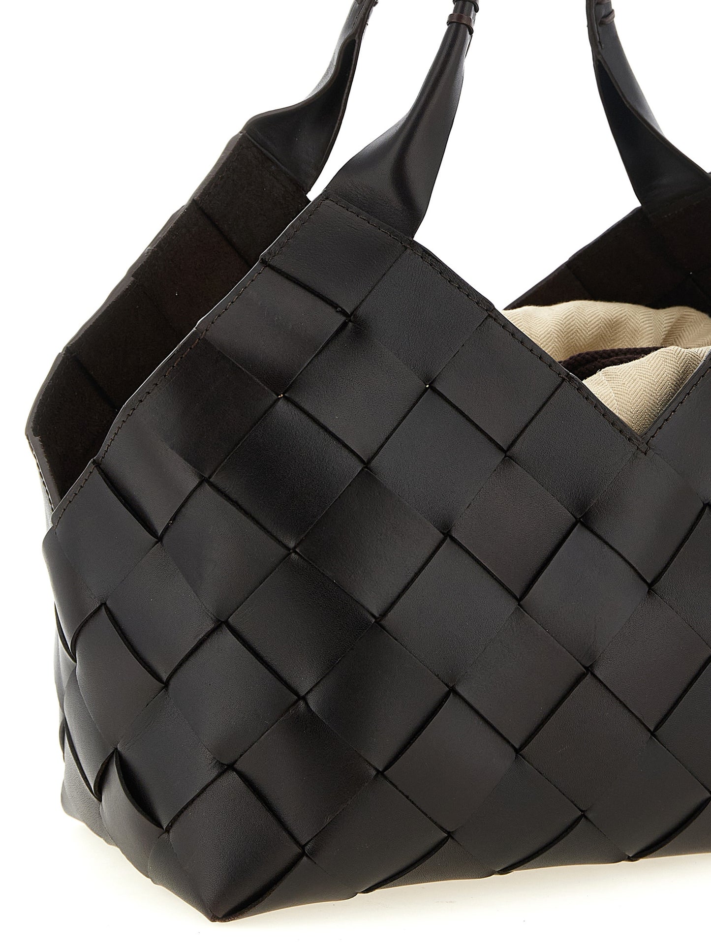 Brown Calfskin Shoulder Bag