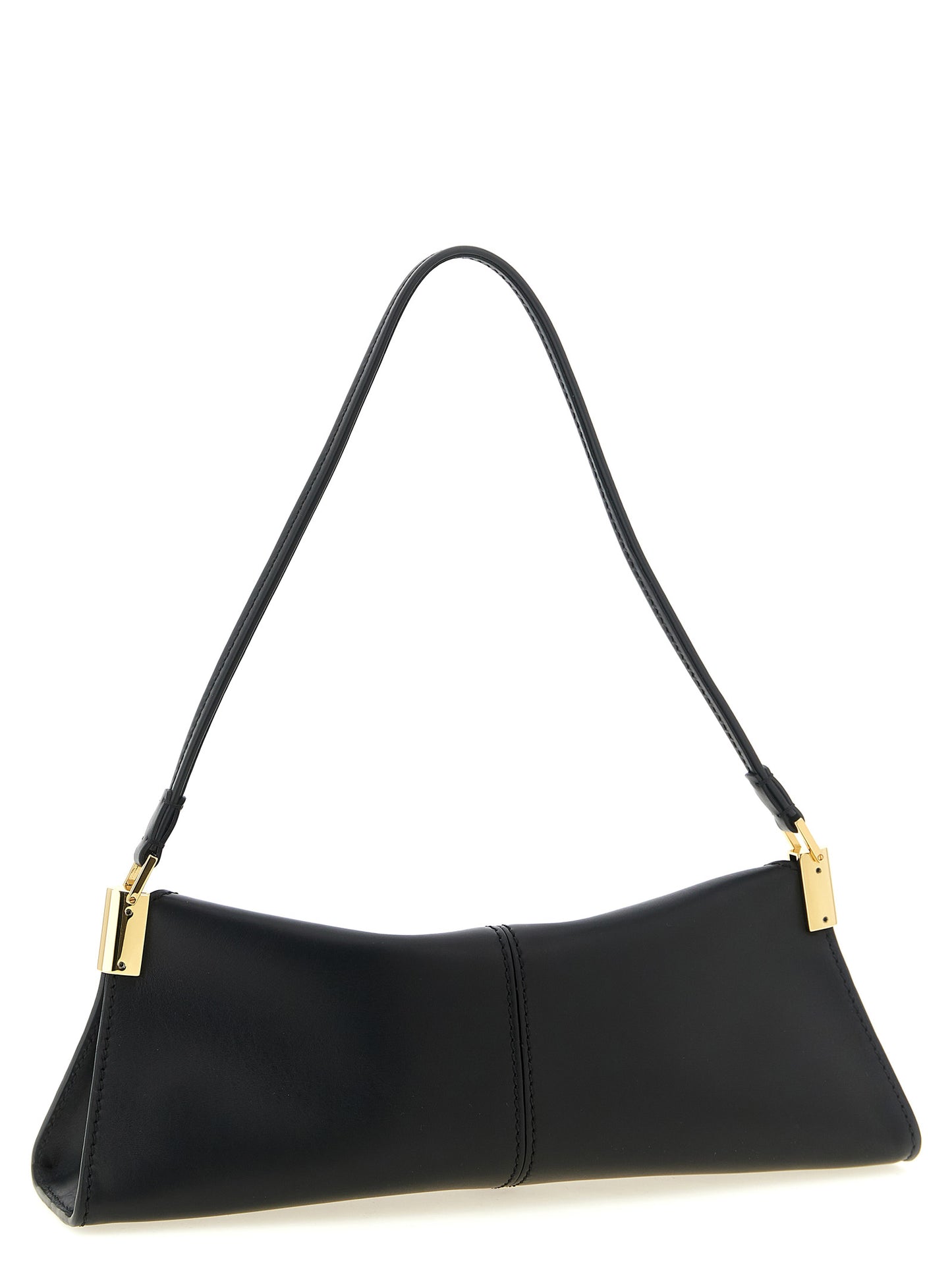 Black Calfskin Shoulder Bag