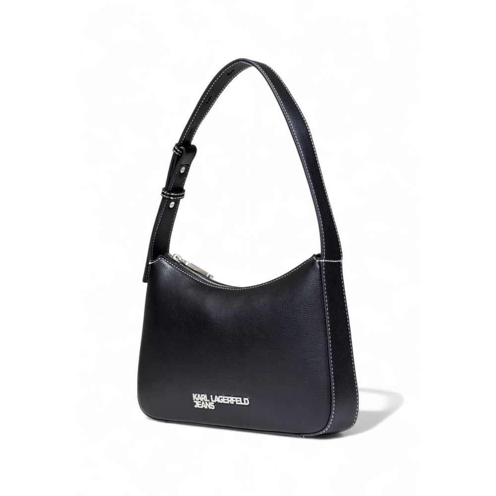 Black Artificial Leather Handbag