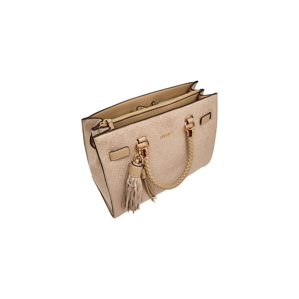 Beige Polyester Handbag