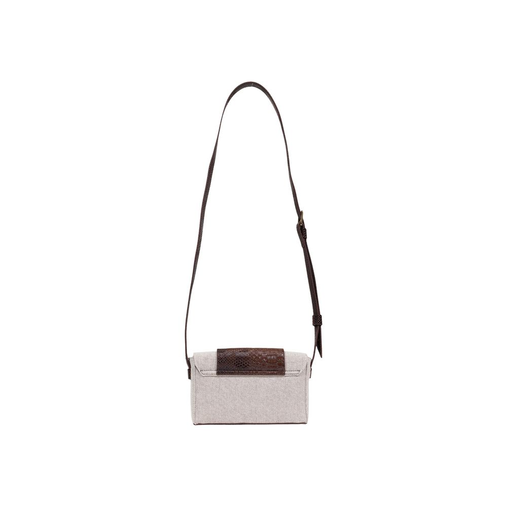 Beige Polyester Handbag