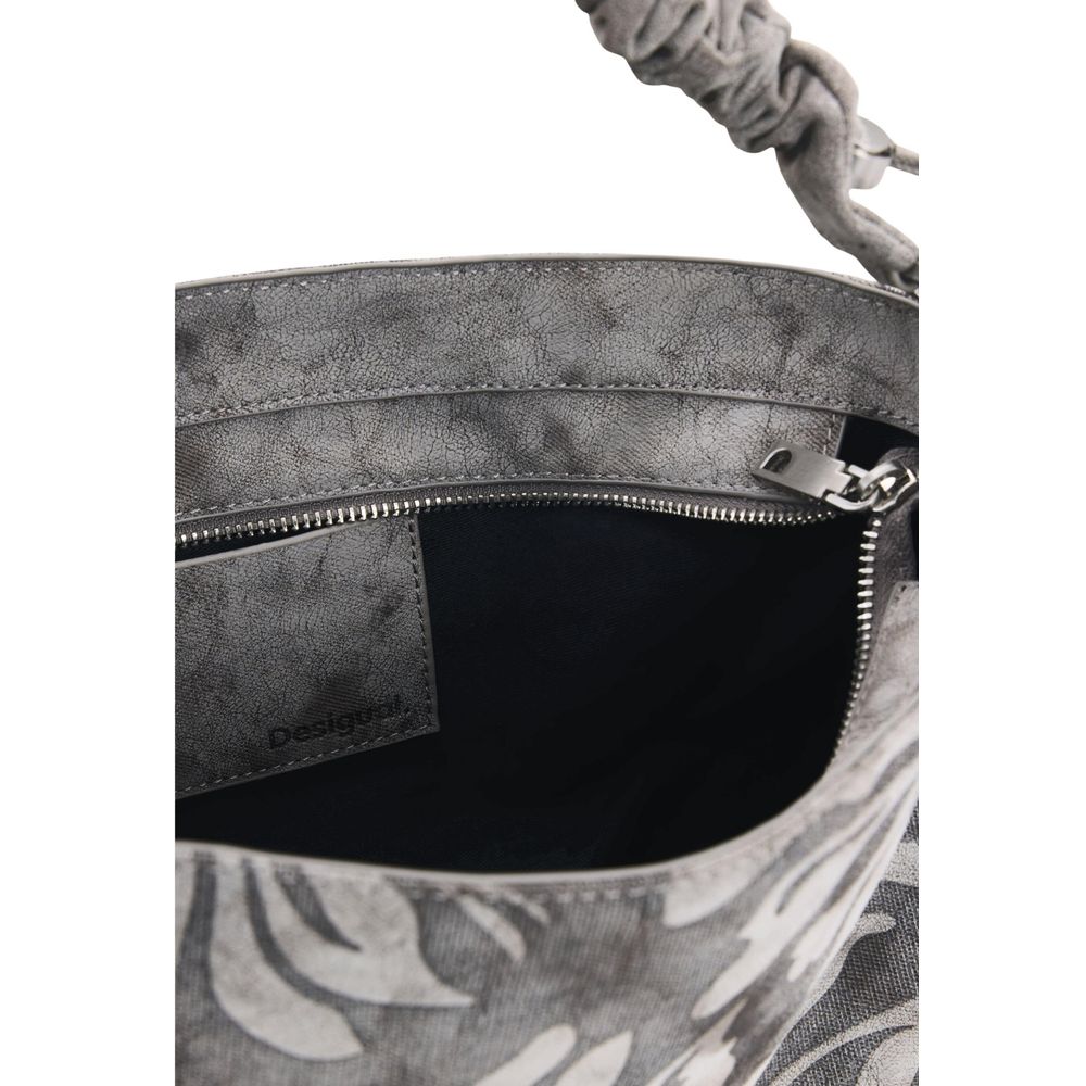 Gray Cotton Handbag